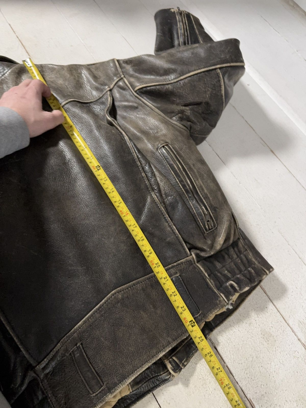 Genuine Leather Retro 80s Leonardo Distressed Leather Punk Biker Moto Jacket Size US M / EU 48-50 / 2 - 23 Thumbnail