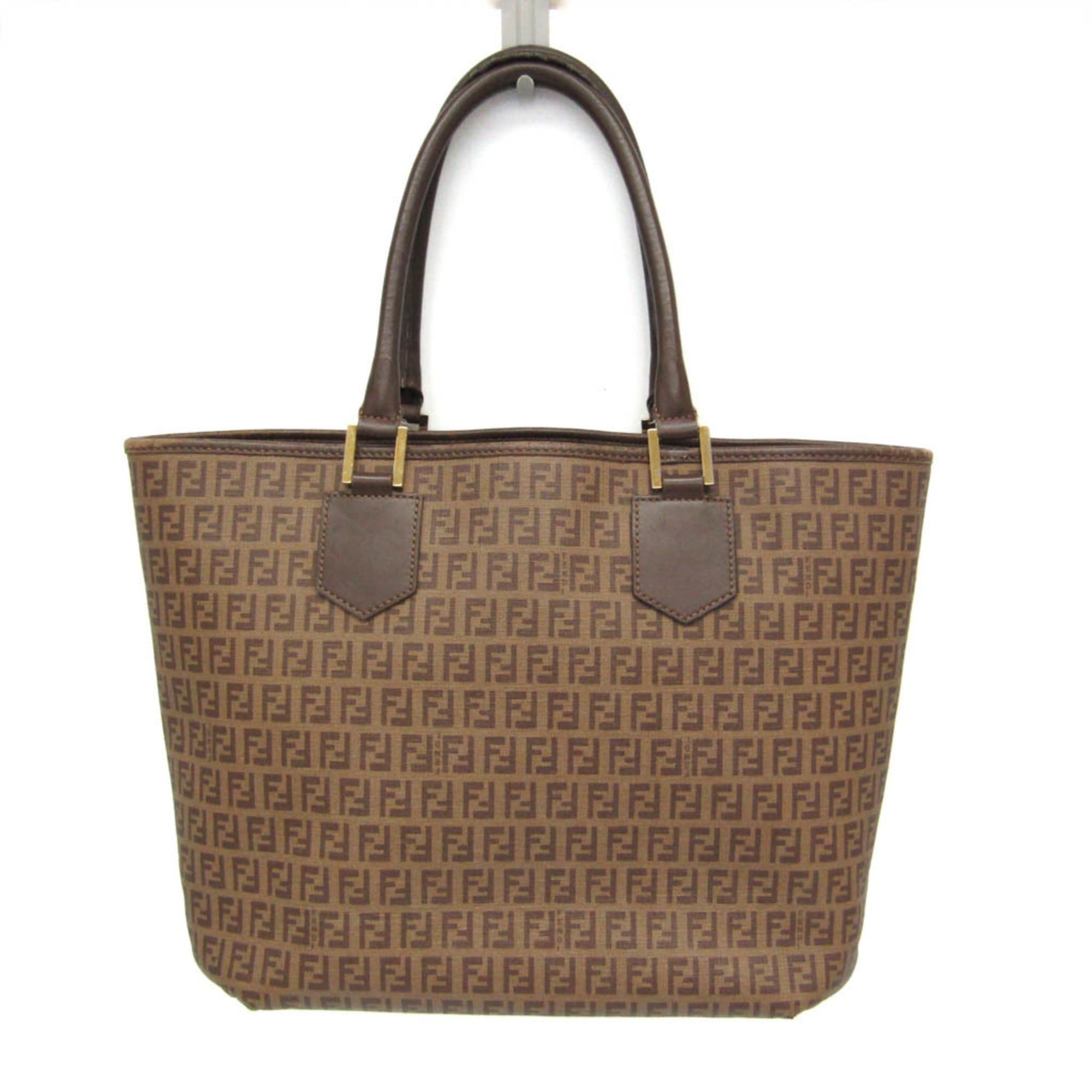 Fendi Fendi Zucchino 8BH240 Women's Leather,PVC Tote Bag Brown,Light Brown Size ONE SIZE - 1 Thumbnail