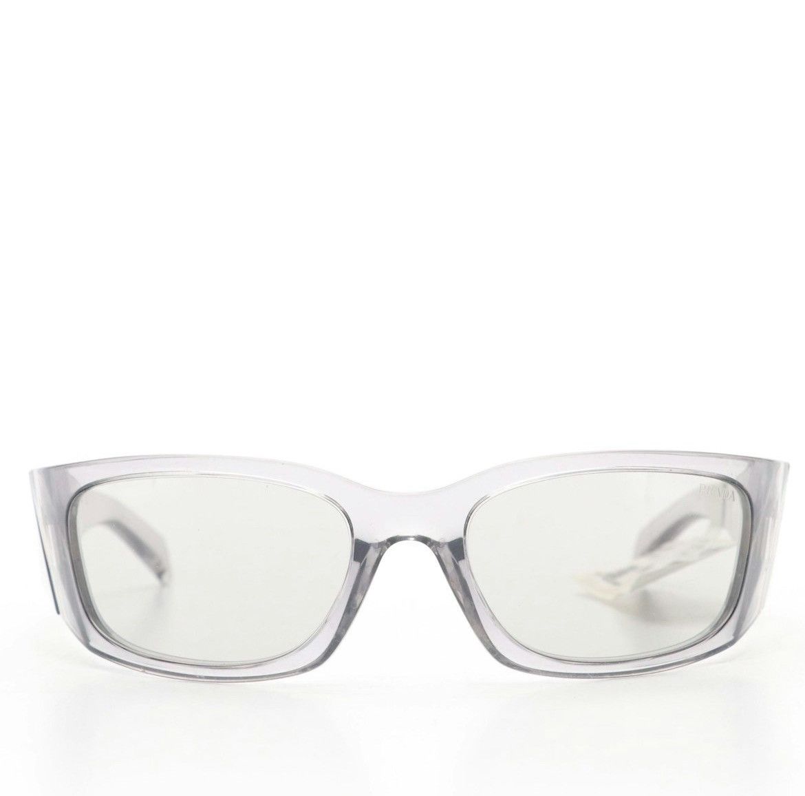 Prada Prada PR A14S Wrap Sunglasses in Transparent Grey with Tag Size ONE SIZE - 1 Thumbnail