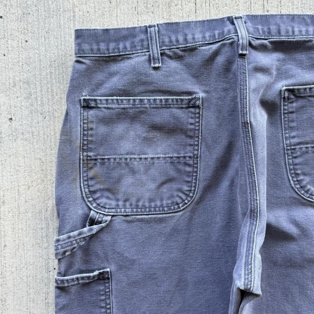 Carhartt Vintage 90s Canvas Carhartt Blue/Grey Distressed Pants Size US 34 / EU 50 - 4 Thumbnail