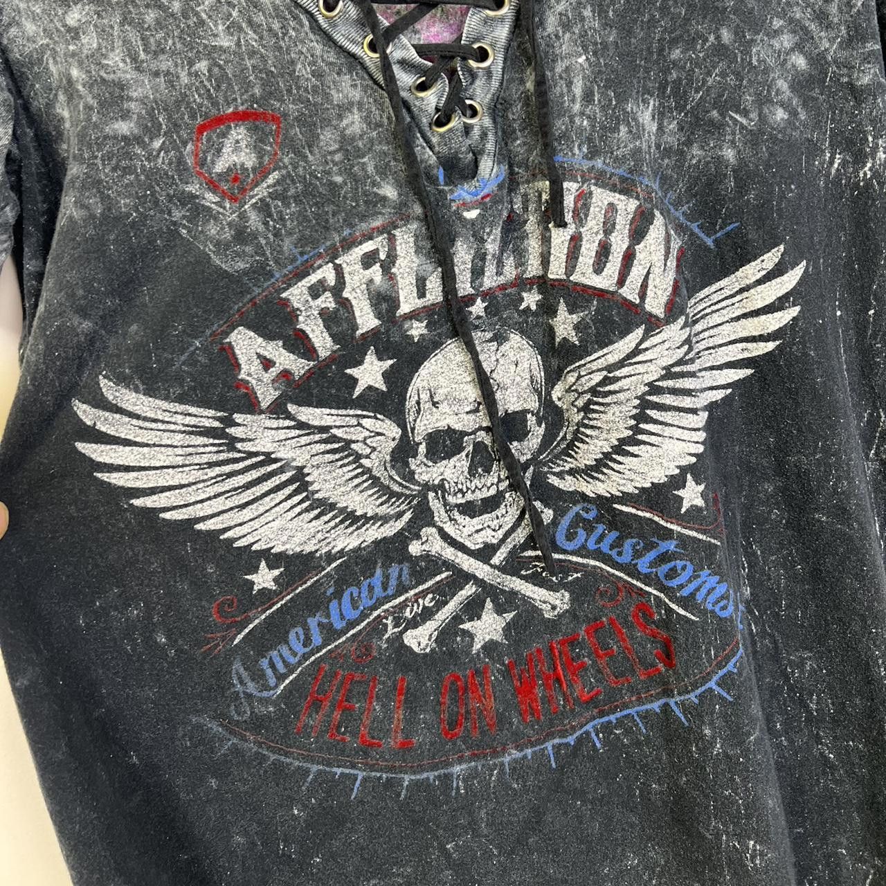 Affliction Vintage Y2K Affliction Vintage Skull T-Shirt - Distressed Size M / US 6-8 / IT 42-44 - 5 Thumbnail