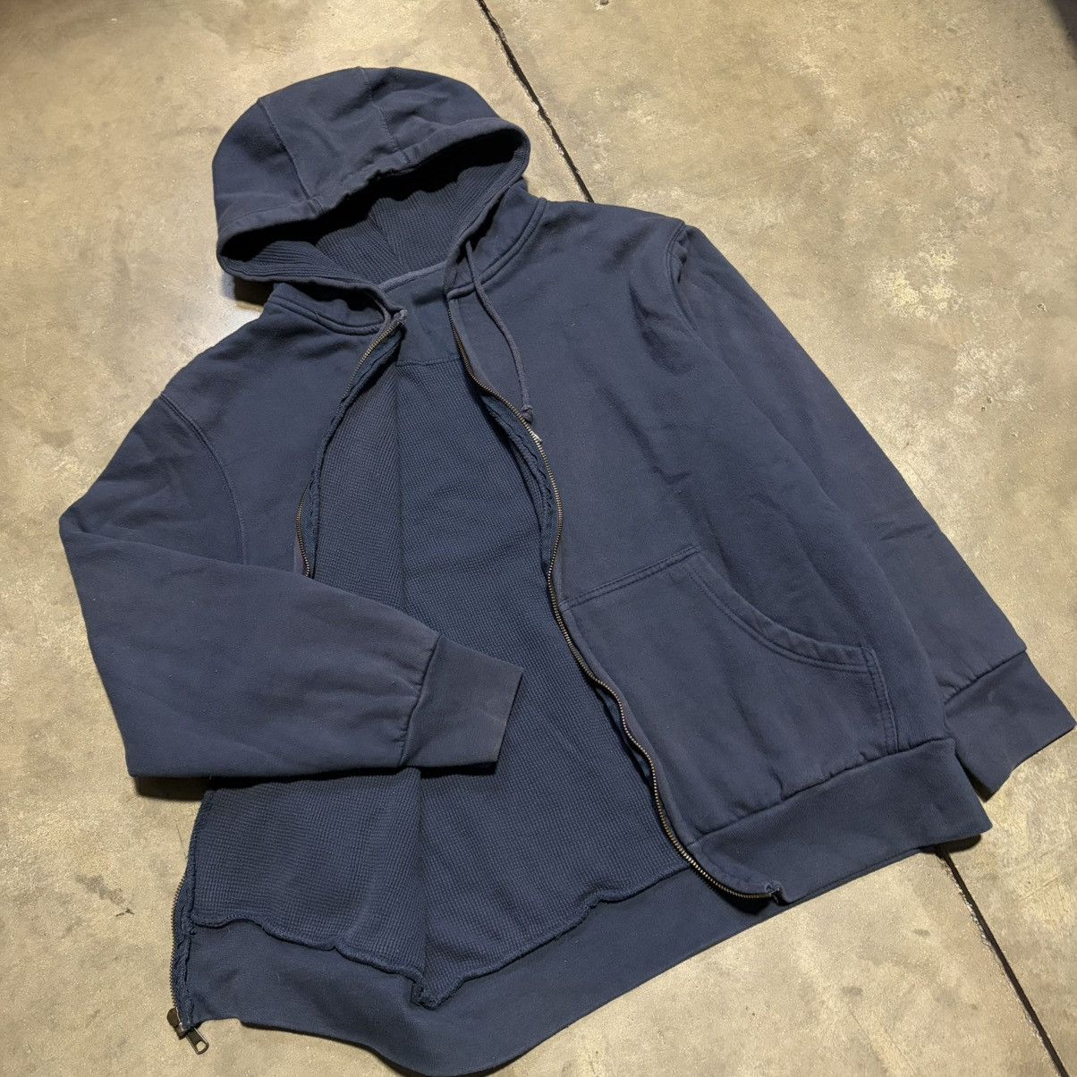 Vintage Vintage Thermal Lined Zip Up Hoodie Double Face Boxy Faded Size US XL / EU 56 / 4 - 5 Thumbnail