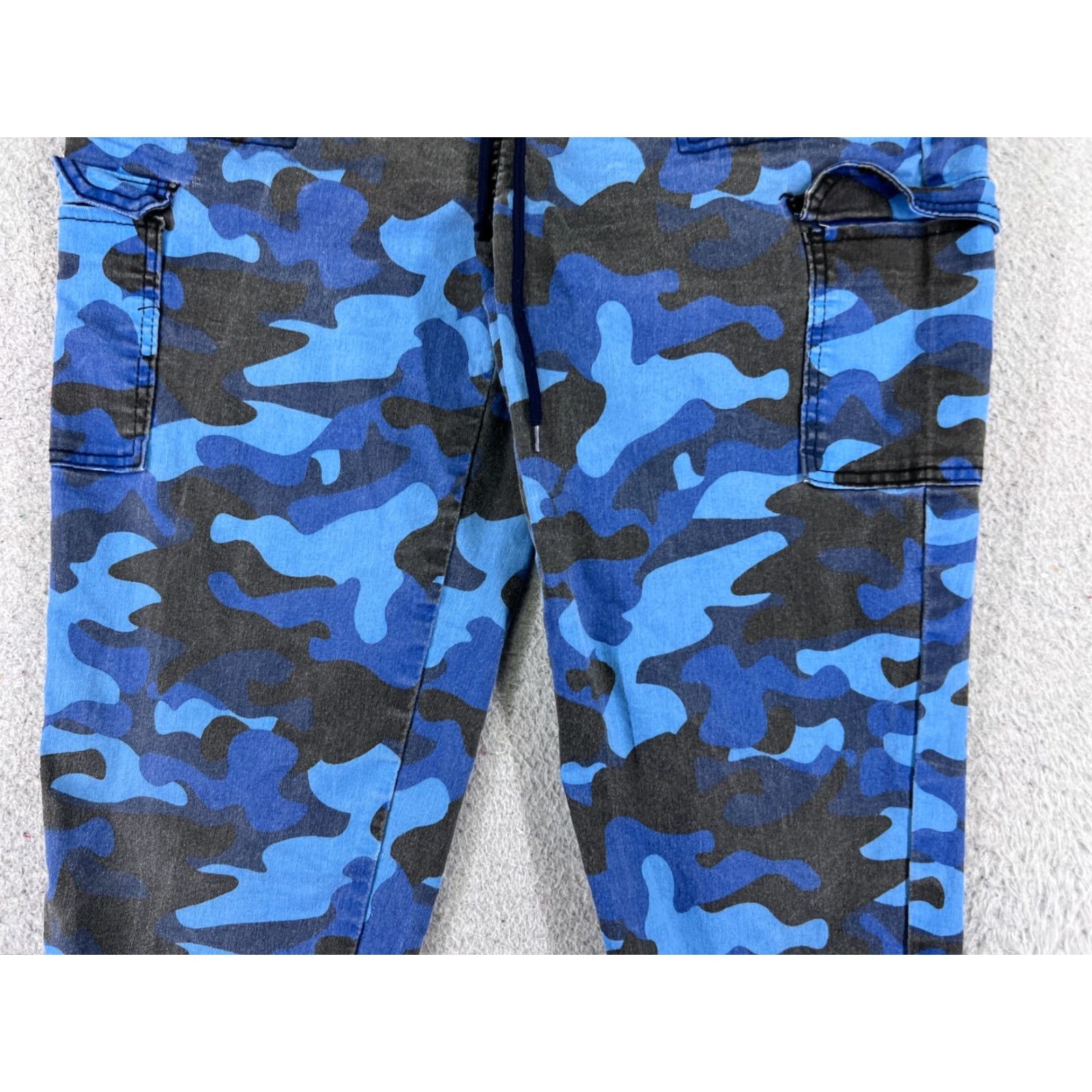 Vintage Vintage VIP Jeans Denim Cargo Pants Women Medium Blue Camouflage Tapered Stretch Size 34" / US 12 / IT 48 - 3 Thumbnail