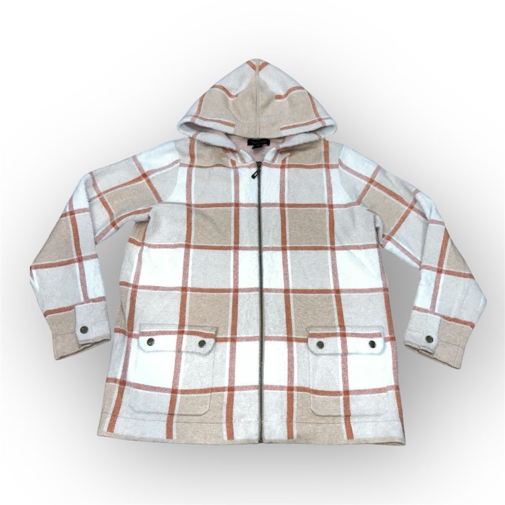Rachel Zoe Rachel Zoe, Plaid Full Zipper Soft Cozy Hooded Sweater Jacket Women’s 1X Size XL / US 12-14 / IT 48-50 - 1 Thumbnail