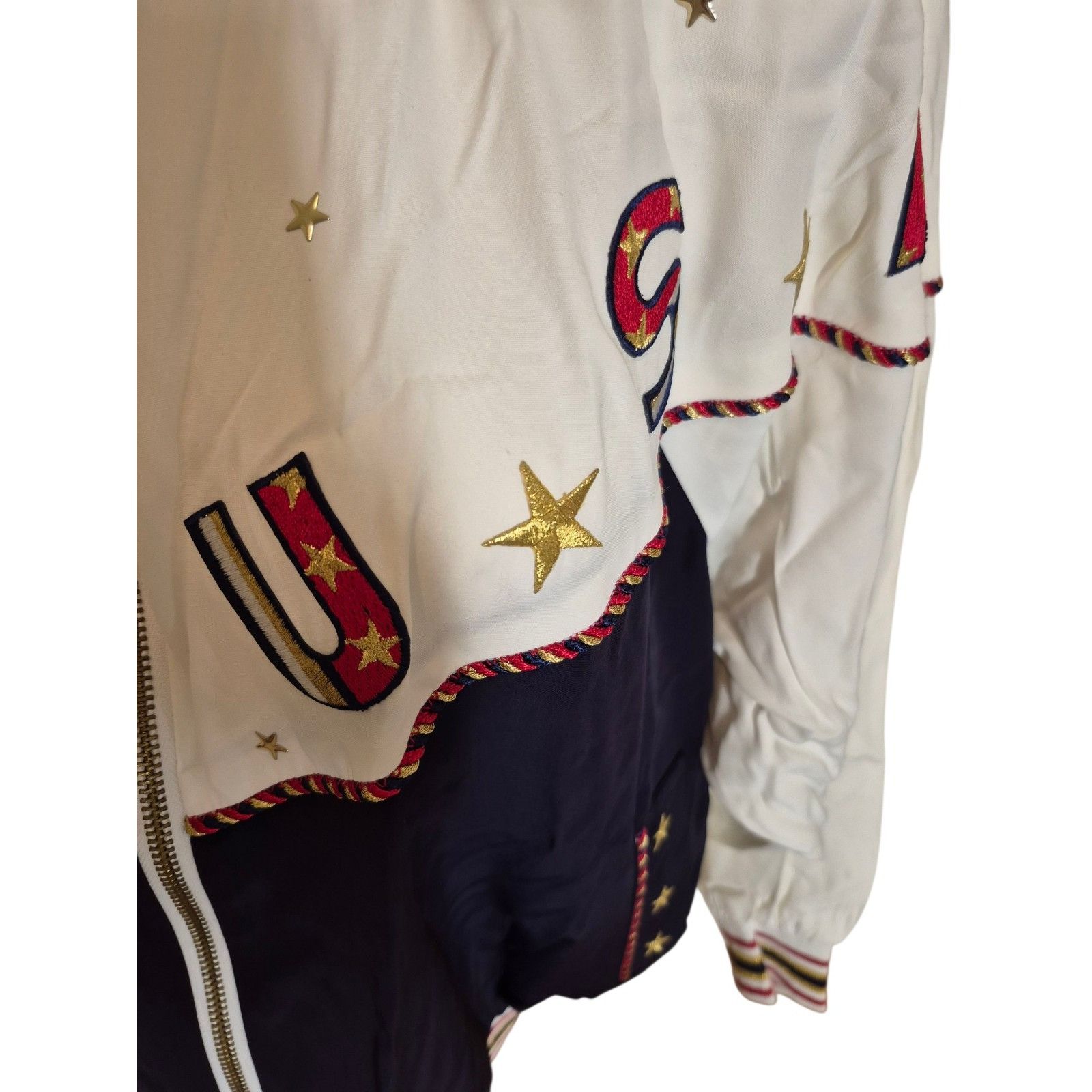 Vintage VTG 90s Embroidered USA Jacket Oversized Dolman Sleeve Jacke Size M / US 6-8 / IT 42-44 - 3 Thumbnail