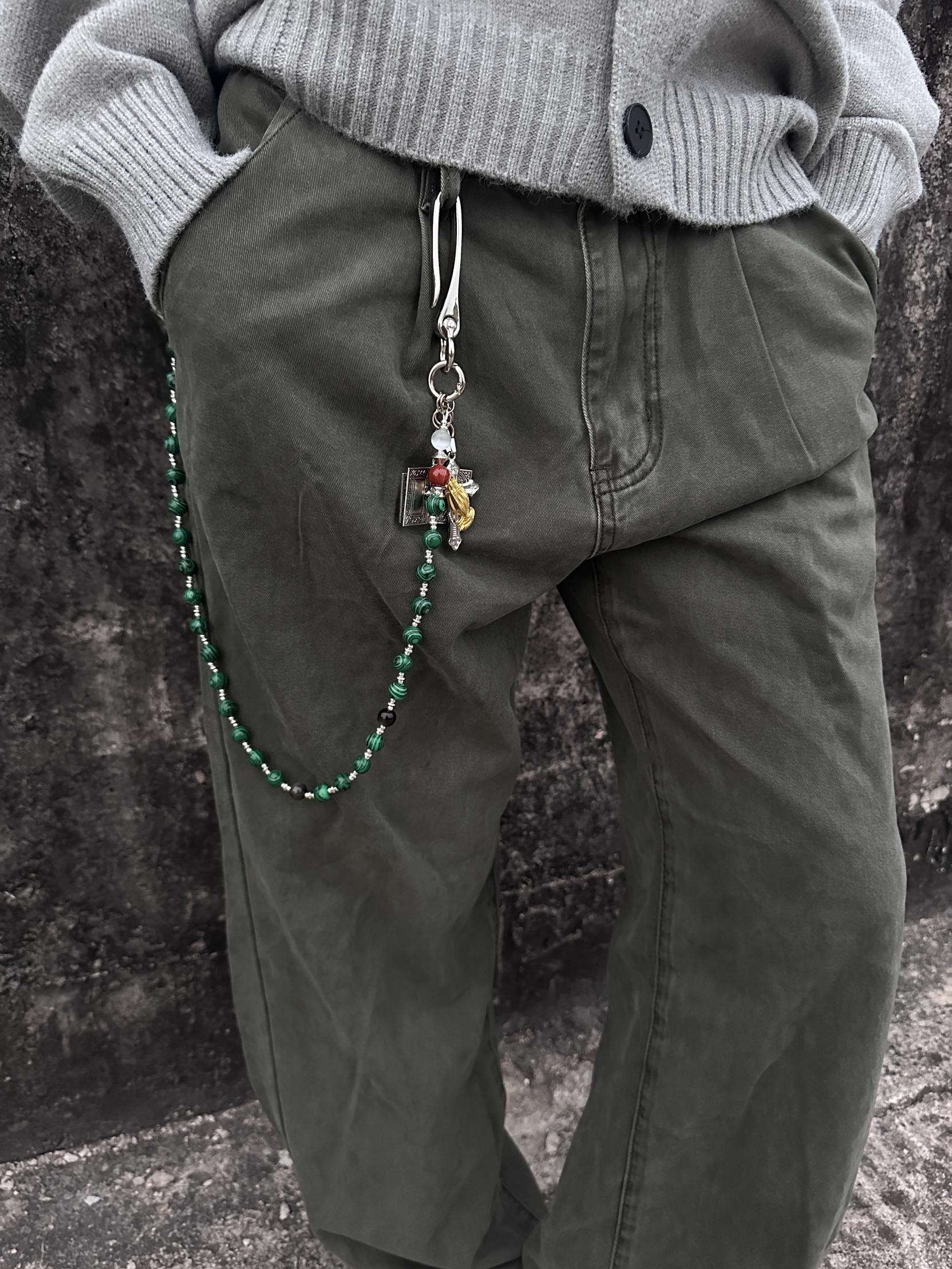 Japanese Brand Unisex utility punk yuppie grunge bag jeans chain Size ONE SIZE - 11 Thumbnail