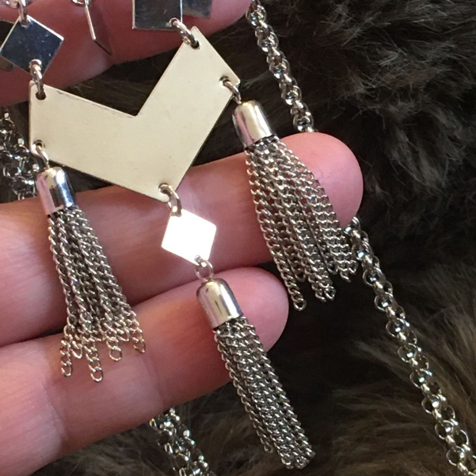 Jewelry Vendome silver tassel double chain necklace NWT Size ONE SIZE - 7 Thumbnail