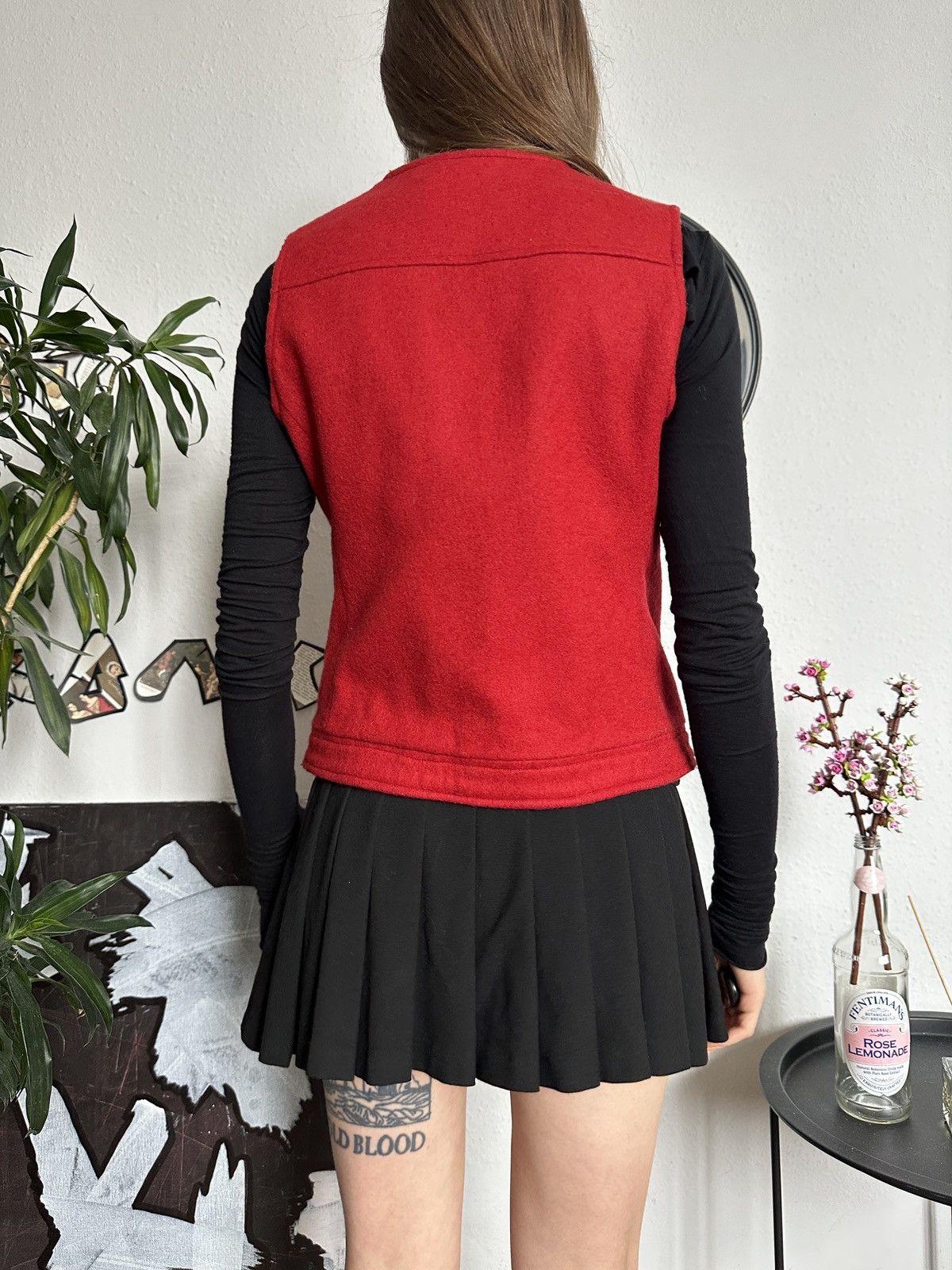 Calvin Klein × Vintage Calvin Klein Jeans Wool 90s WaistCoat Wool Red Jacket Vest Size S / US 4 / IT 40 - 3 Thumbnail
