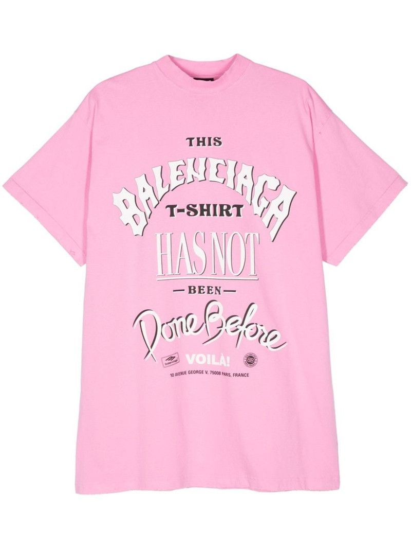 Balenciaga o1srvl11e0326 Not Been Done T-Shirt Oversized in Pink Size M / US 6-8 / IT 42-44 - 1 Thumbnail