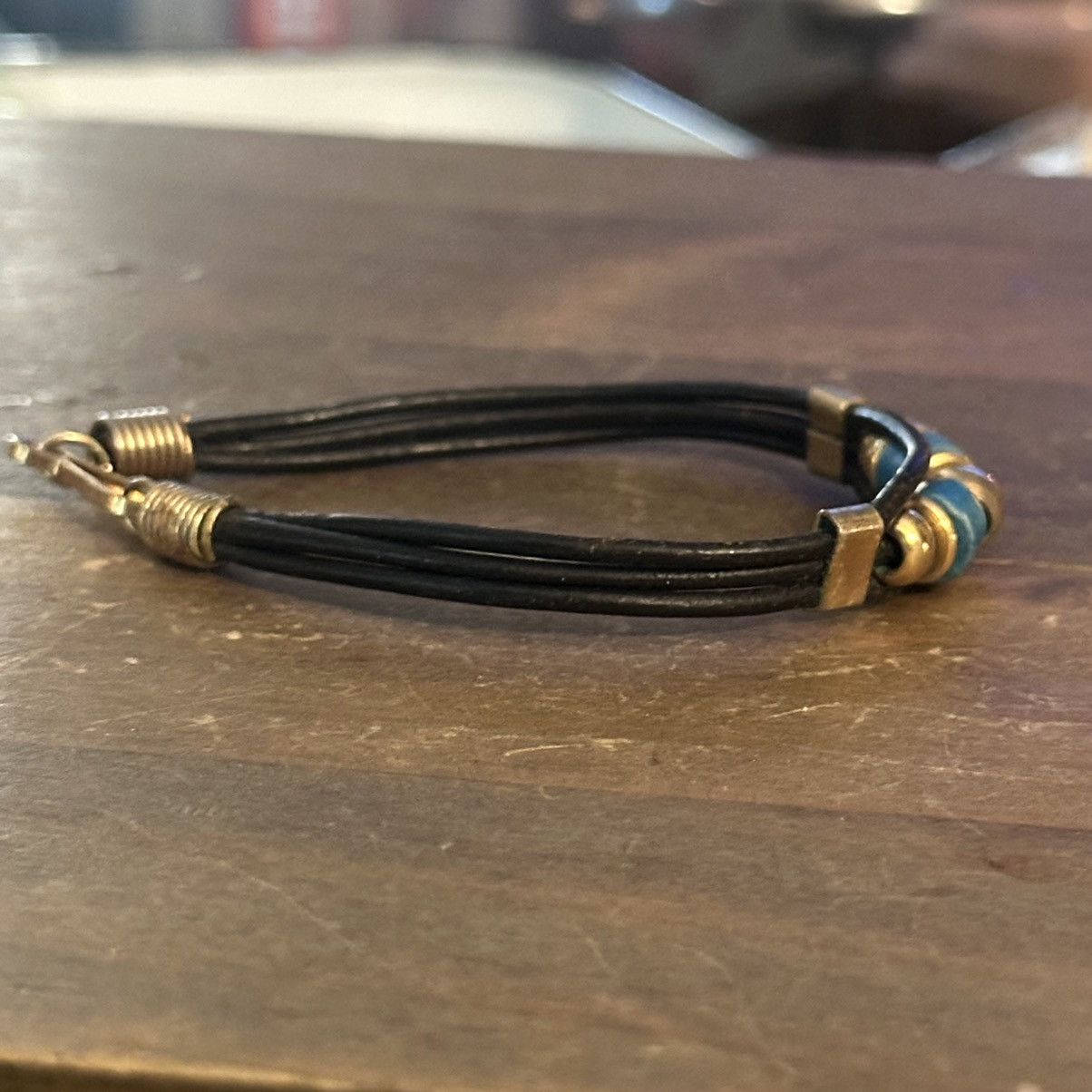 Vintage Vintage leather cord bead bracelet Size ONE SIZE - 7 Thumbnail