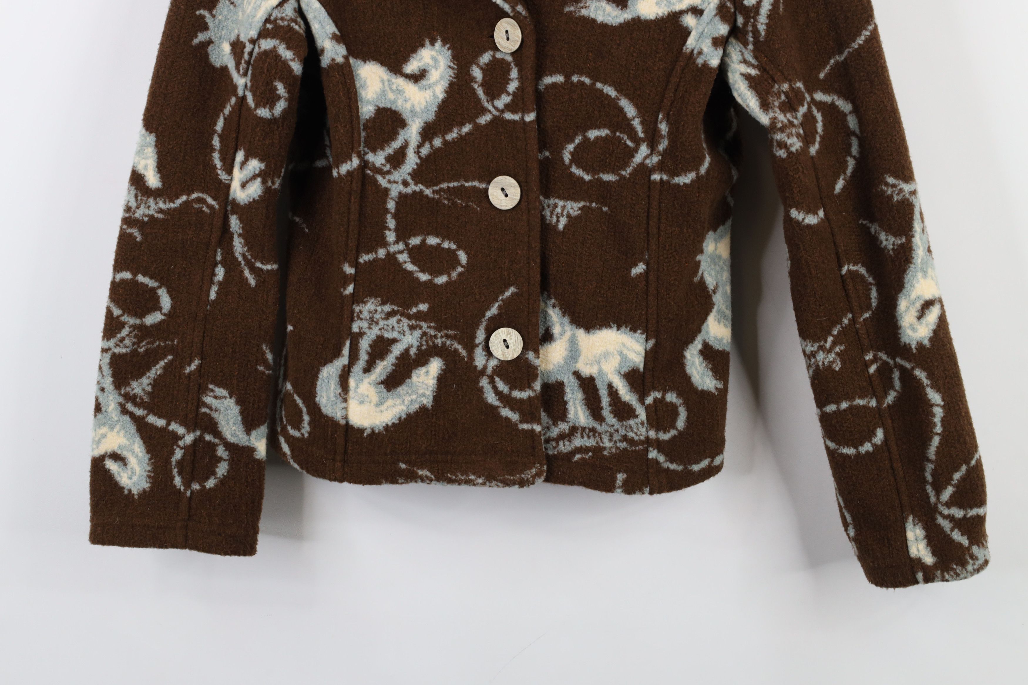 Vintage Vintage 90s Streetwear Equestrian All Over Print Jacket Coat Size S / US 4 / IT 40 - 3 Thumbnail