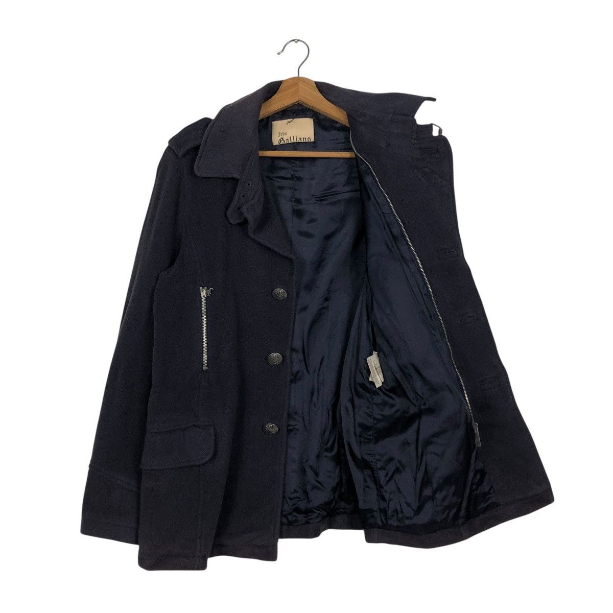 John Galliano 🔥BIKER JACKET DOUBLE COLLAR JOHN GALLIANO BIG LOGO BACK HIT Size US S / EU 44-46 / 1 - 13 Thumbnail