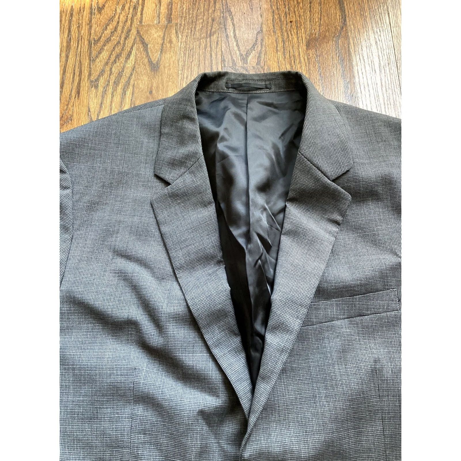 Theory THEORY Blazer Mens 44R Gray Wool 2 Button Jacket Houndstooth Size 44R - 4 Thumbnail