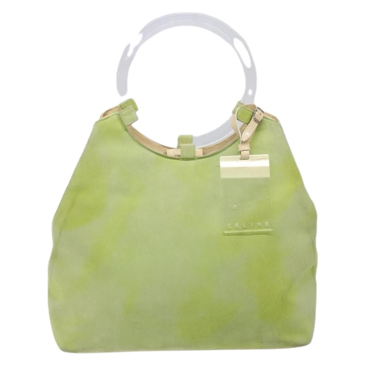 Celine CELINE Hand Bag Suede Silver Light Green Size ONE SIZE - 2 Thumbnail