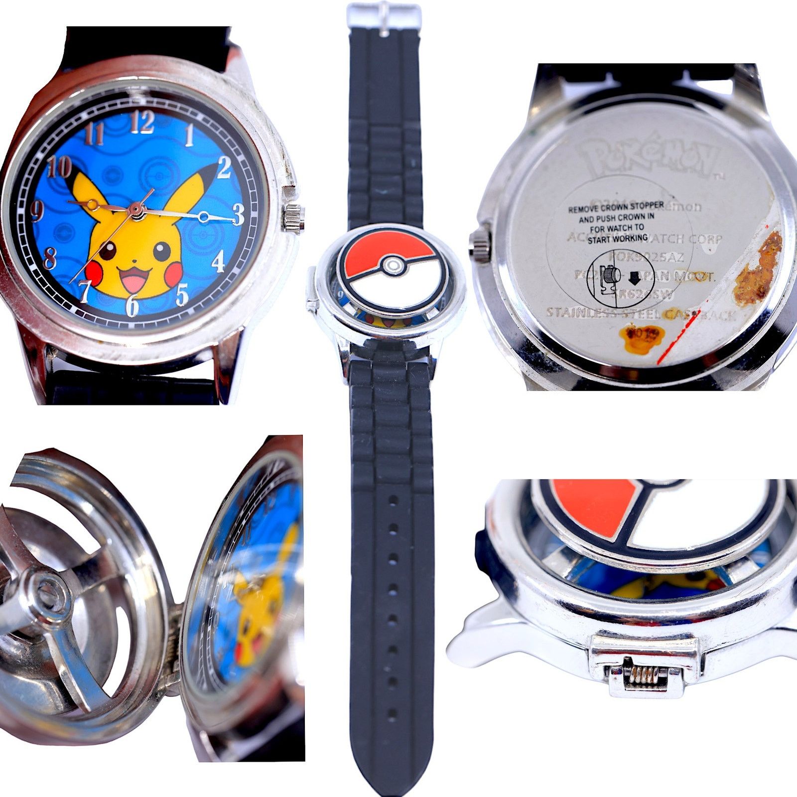 Pokemon Pokémon Pikachu Pokeball Spinning Stainless Steel Watch Size ONE SIZE - 2 Thumbnail