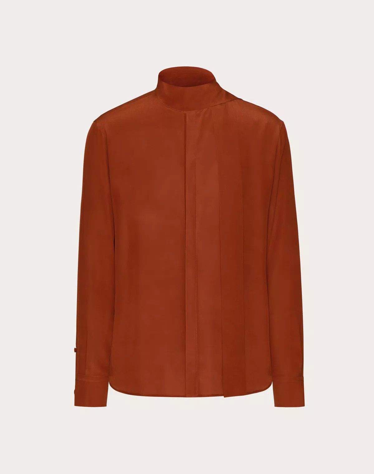 Valentino oc11z0725 Washed Silk Shirt With Neck Tie in Orange Size US XL / EU 56 / 4 - 1 Thumbnail