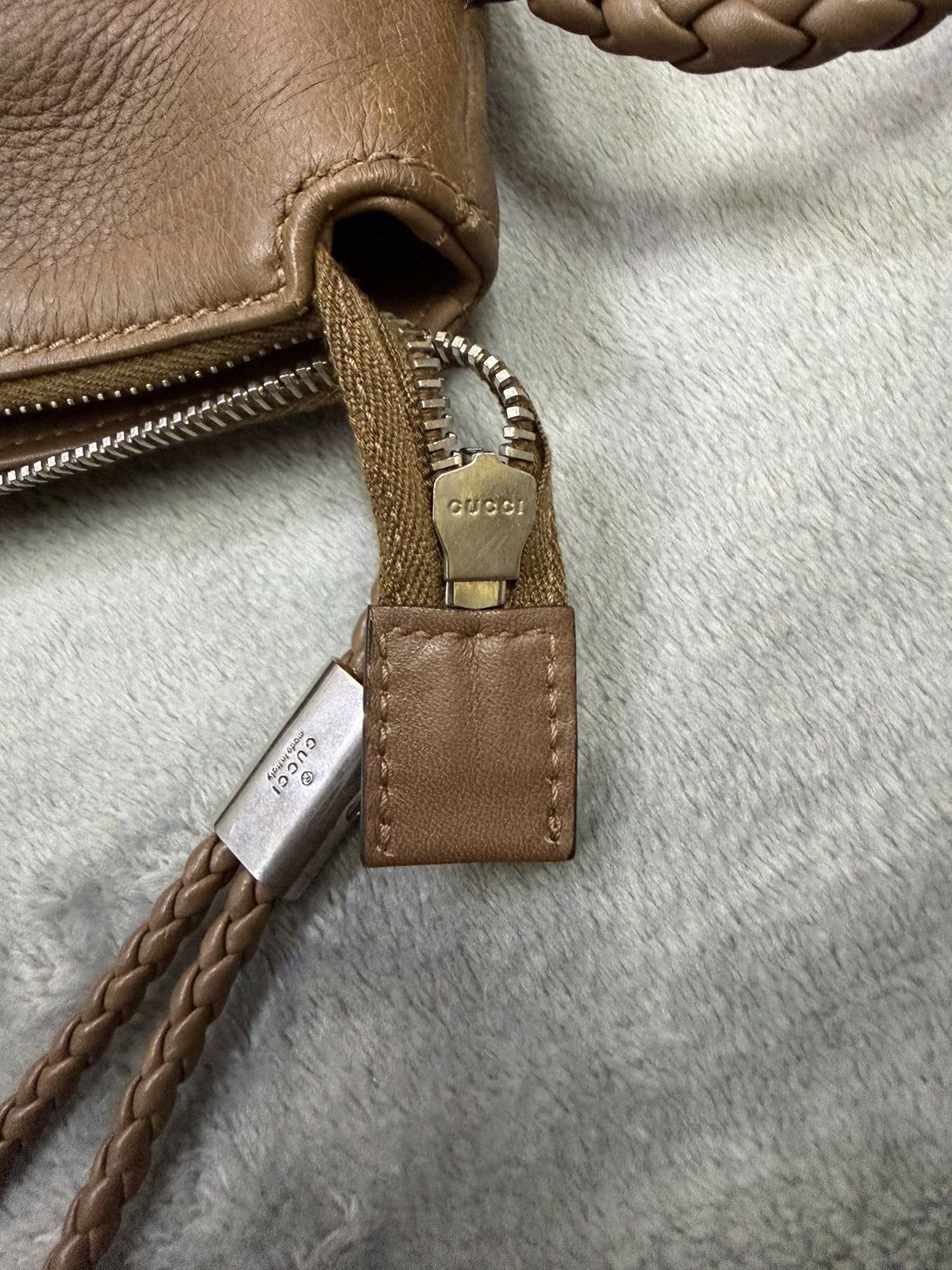 Gucci Gucci Brown Leather Braided Strap Bag Size ONE SIZE - 10 Thumbnail