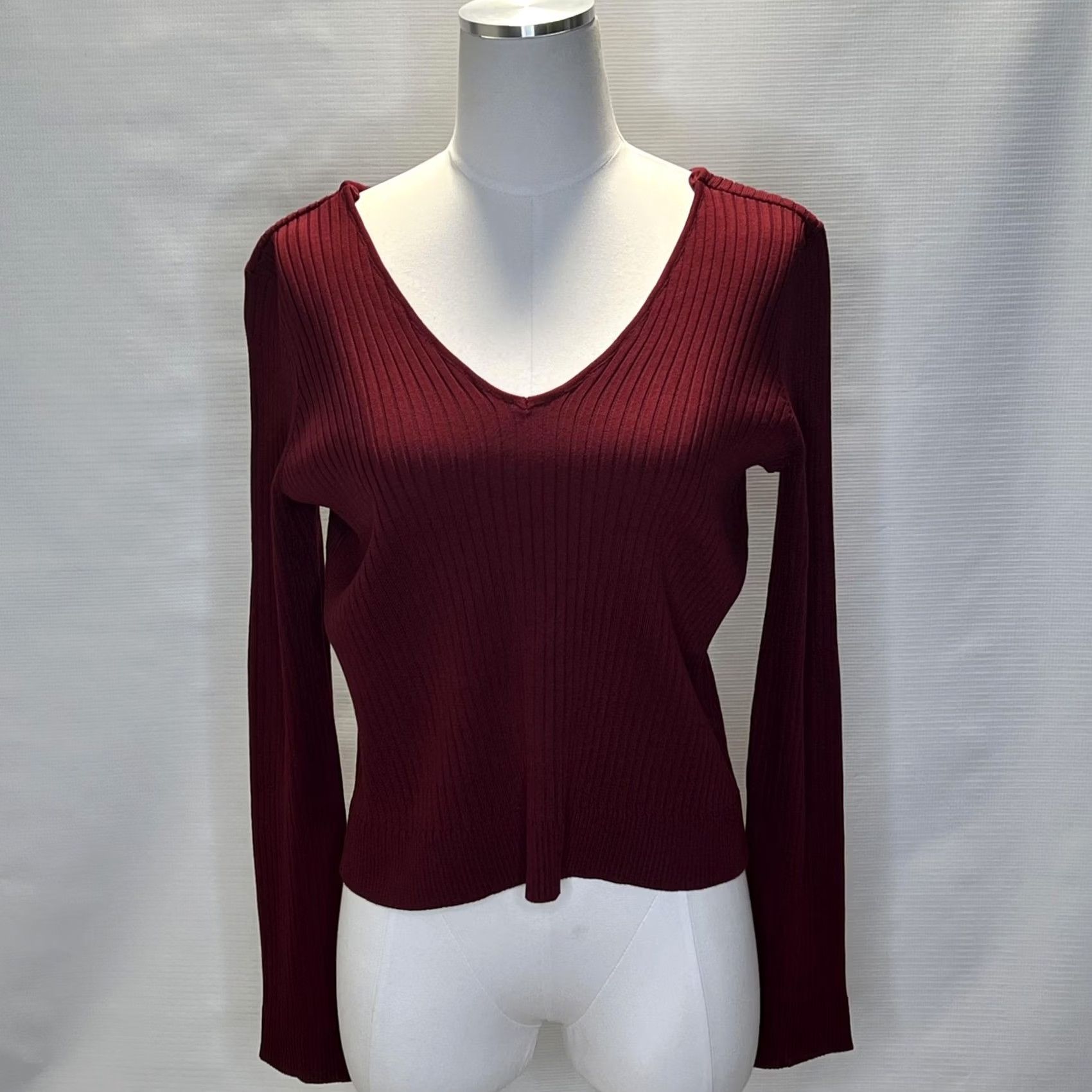 Vintage Skies Are Blue Sweater Womens Large Pink Ribbed V Neck Pullover Lot 3” Size L / US 10 / IT 46 - 4 Thumbnail
