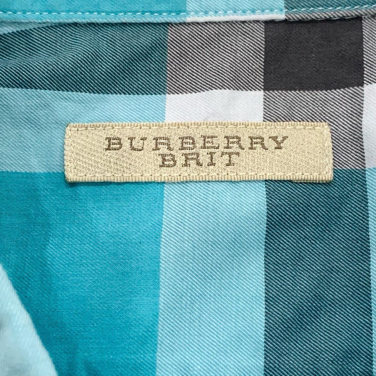 Burberry [Burberry] Blue Checkered Button-Down Short-Sleeve Shirt XS Size XS / US 0-2 / IT 36-38 - 2 Thumbnail