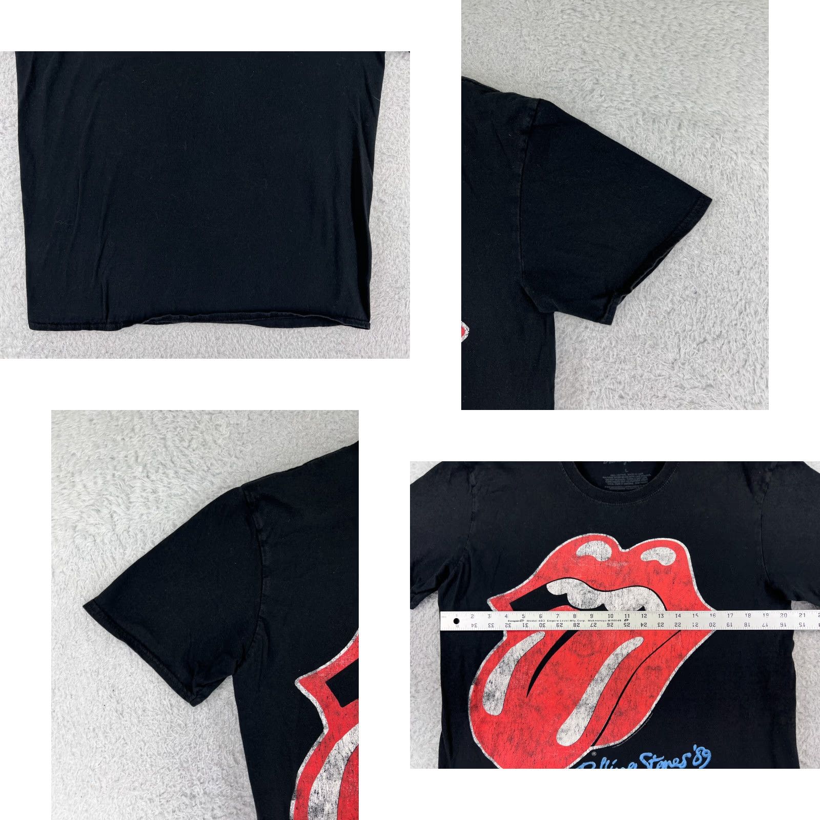 Vintage The Rolling Stones Shirt Mens Large Black Short Sleeve Crew Neck 100% Cotton Size US L / EU 52-54 / 3 - 8 Thumbnail