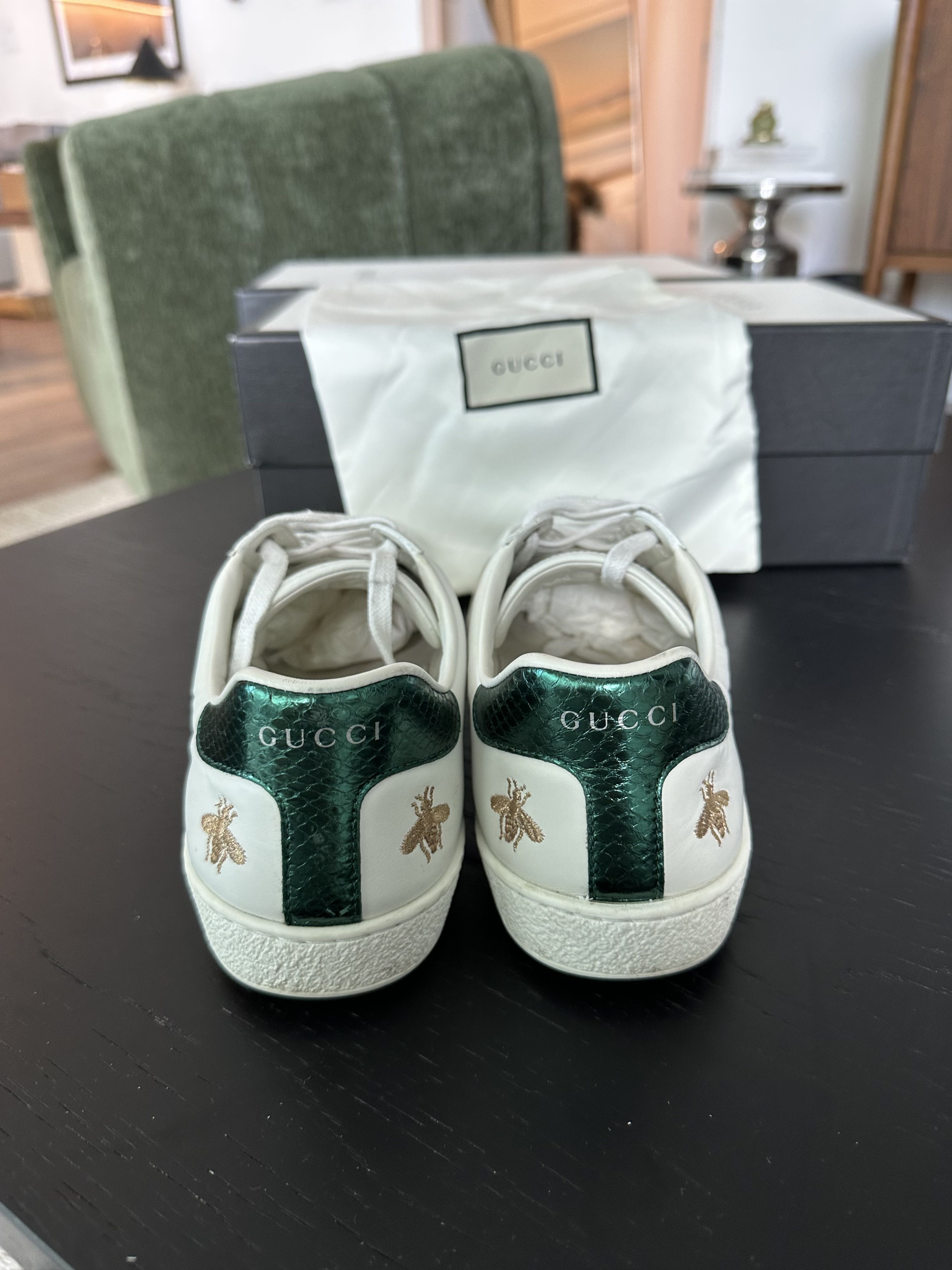 Gucci Ace Stars and Bees Leather Sneaker Size US 8.5 / EU 41-42 - 5 Thumbnail