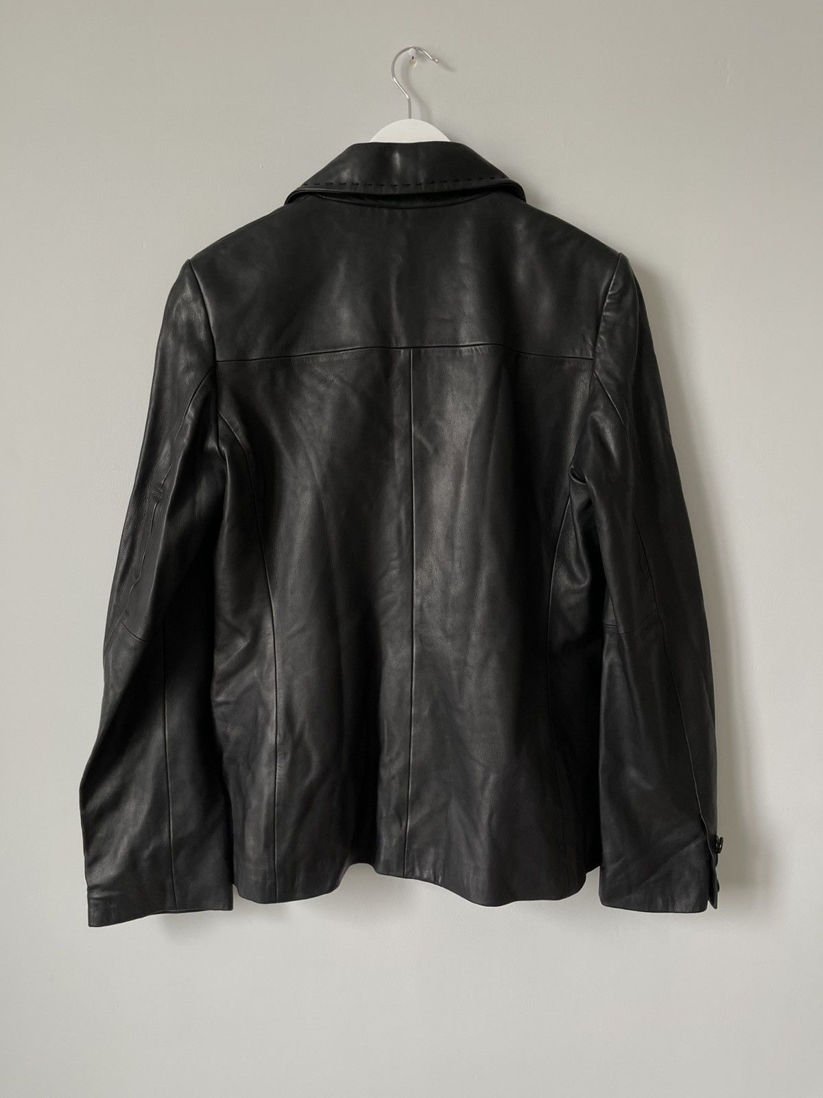 Roberto Cavalli Vintage Archive 00's Roberto Cavalli Leather Blazer Jacket Size 46R - 8 Thumbnail