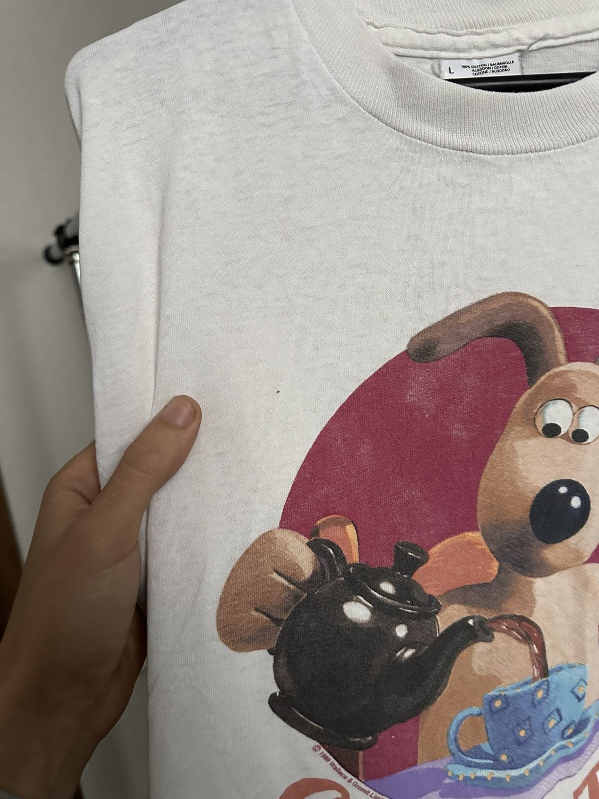 Vintage 1989 Wallace & Gromit Cup Of Tea Vintage Movie T-Shirt Tee Size US L / EU 52-54 / 3 - 17 Thumbnail