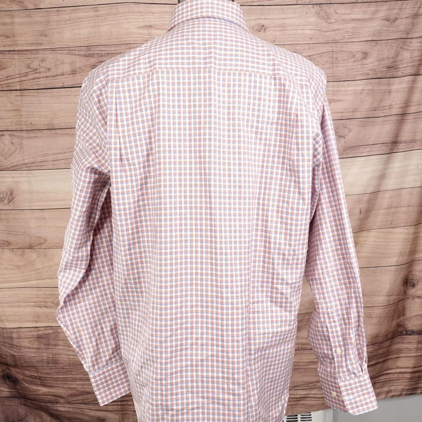 David Donahue David Donahue Dress Shirt Mens 16.5 34/35 Regular Check Cotton Shirt Size 46R - 4 Thumbnail