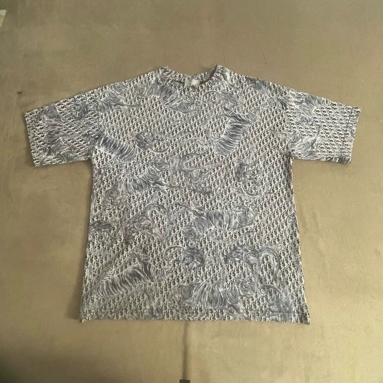 Dior Dior Size13a Gray full-print zoo short sleeves Size US XXS / EU 40 - 1 Thumbnail