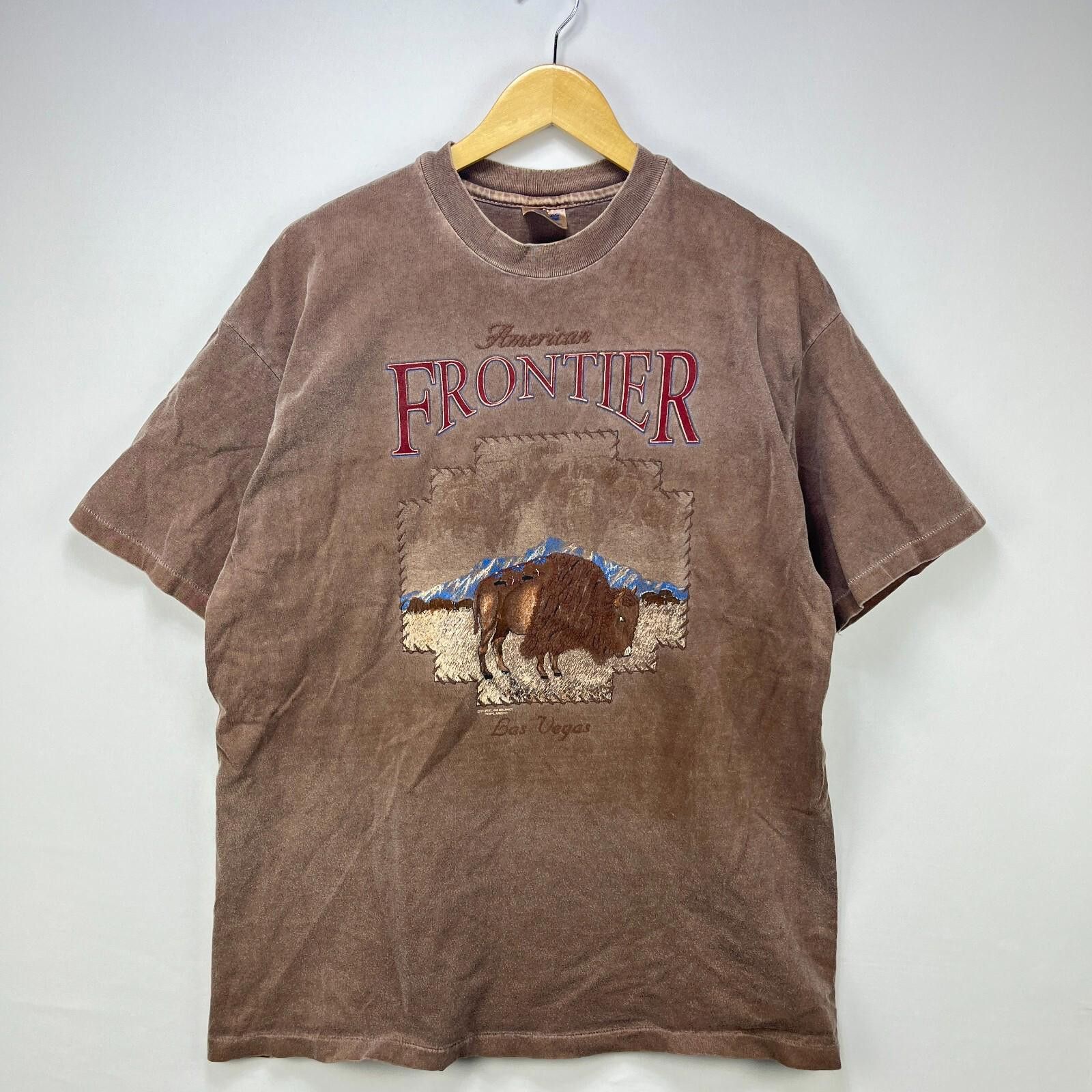 Vintage Vintage 90s Buffalo Animal Nature T-shirt Las Vegas Faded XL Size US XL / EU 56 / 4 - 1 Thumbnail
