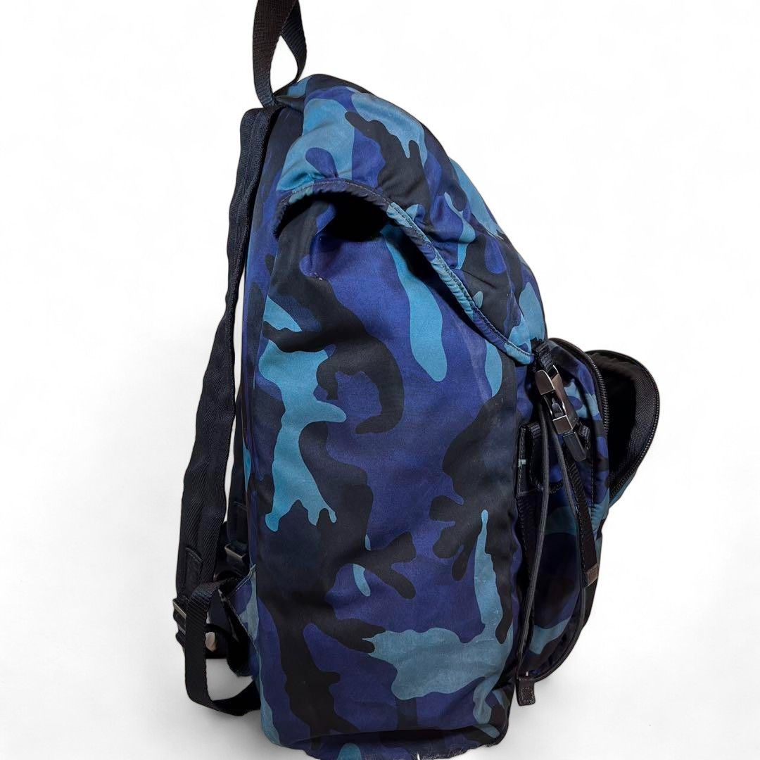 Prada Prada - Camo Backpack Rucksack Blue Navy Nylon Triangle Logo Size ONE SIZE - 5 Thumbnail
