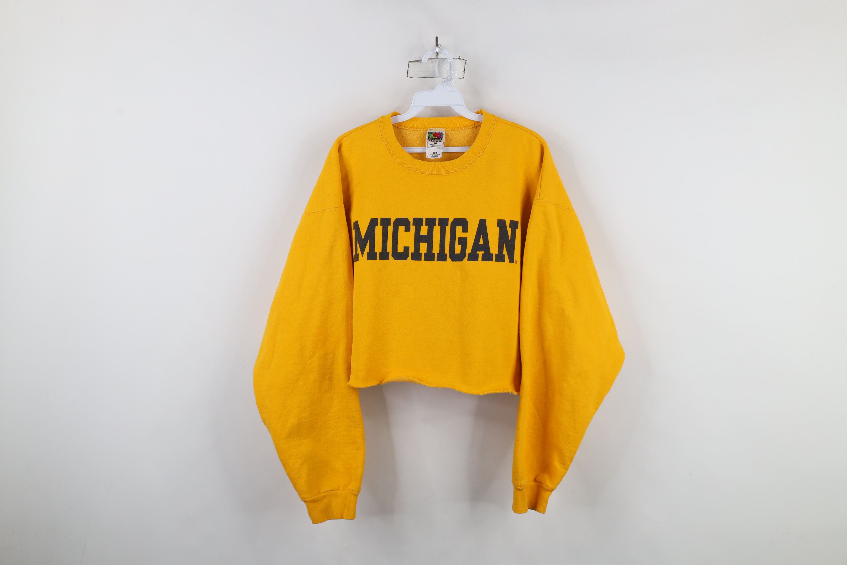 Vintage Vintage 90s Off Cropped University of Michigan Sweatshirt Size XL / US 12-14 / IT 48-50 - 1 Thumbnail