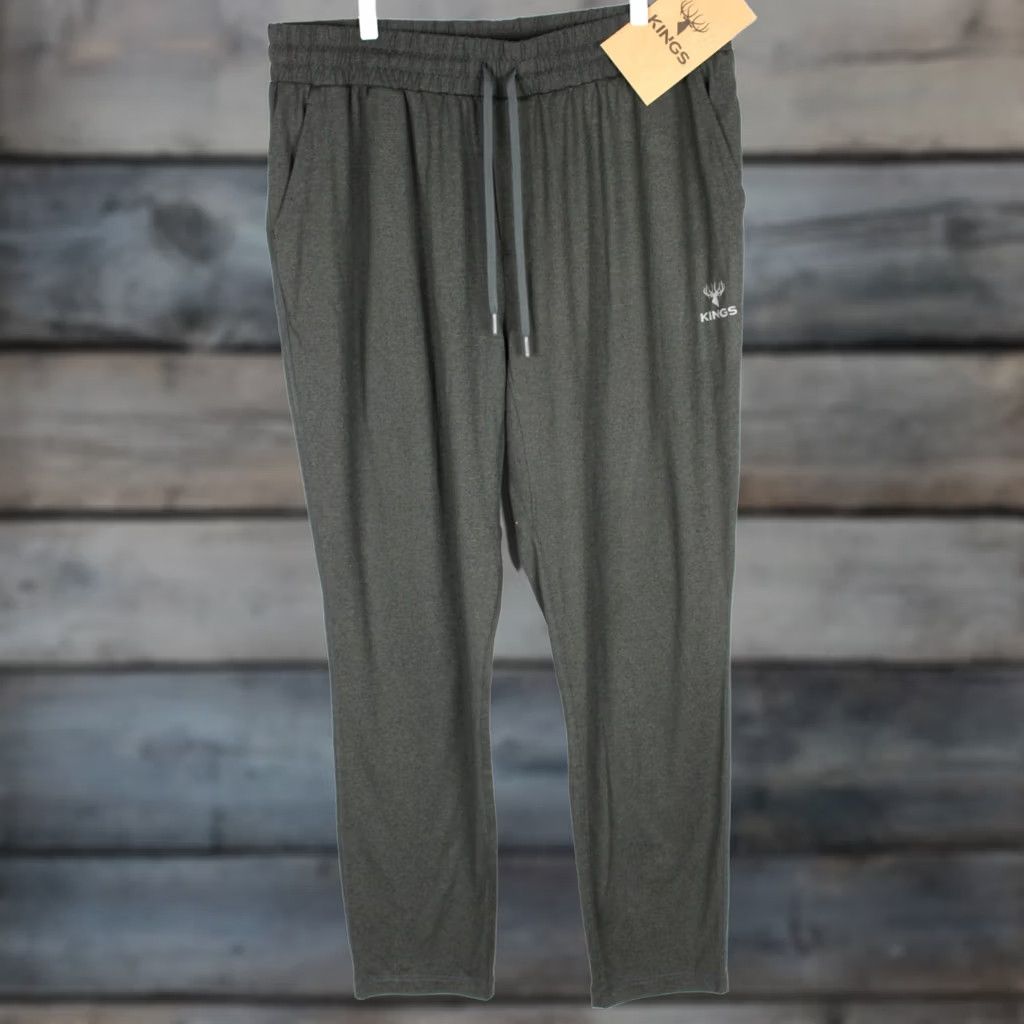 Vintage Kings Camo Men's Camp Sweatpant Jogger Pants 2XL Heather Charcoal Hunting Activewear Regular Fit 31in Inseam with Pockets Chinaman? Size US 39 - 1 Thumbnail