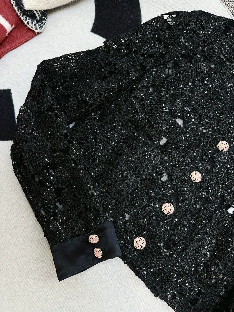 Chanel Chanel 24S Black Lace Embroidered Jacket Size M / US 6-8 / IT 42-44 - 4 Thumbnail