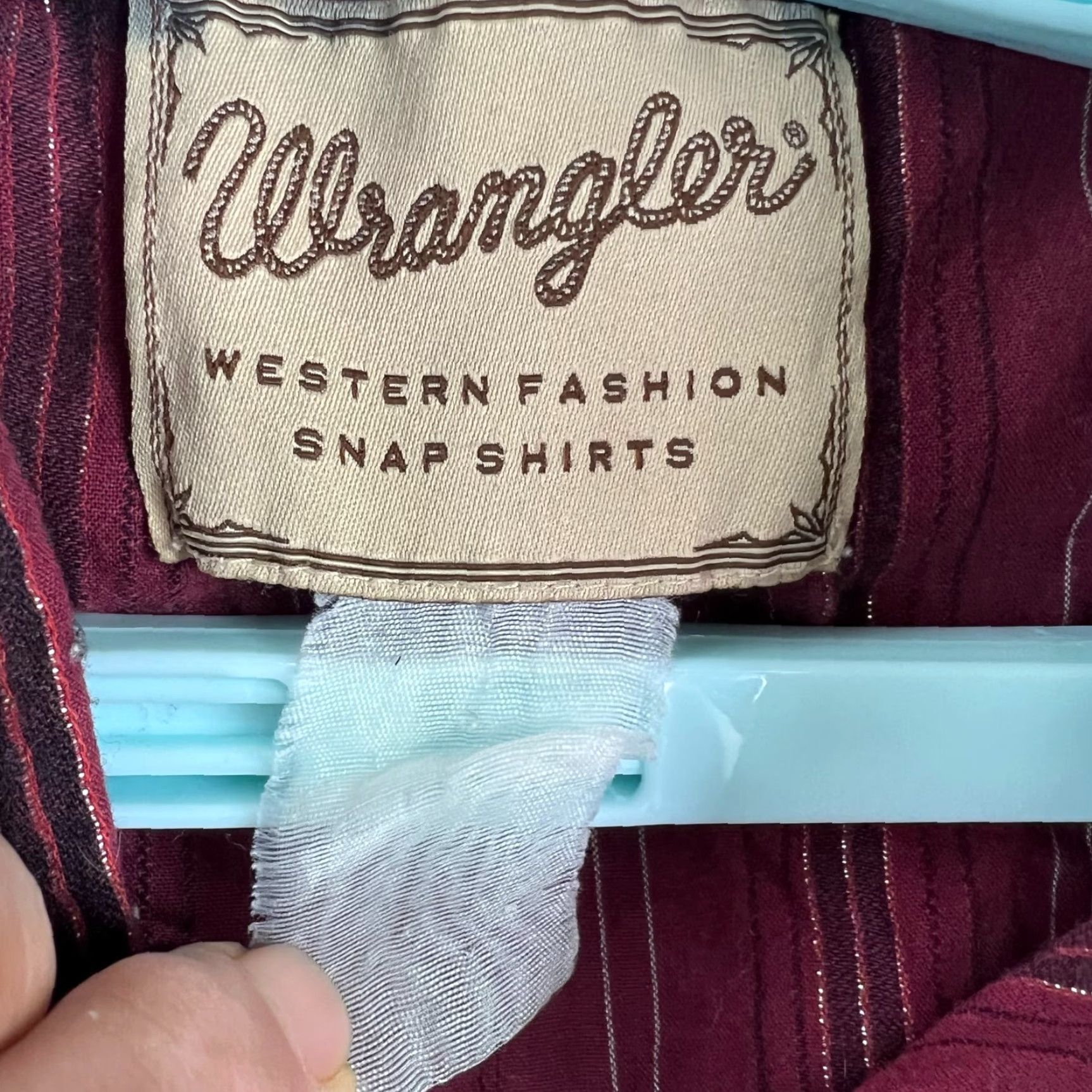 Wrangler VINTAGE Wrangler Western Fashion Snap Shirt Mens XL Maroon Striped Long Sleeve Shirt Size US XL / EU 56 / 4 - 4 Thumbnail