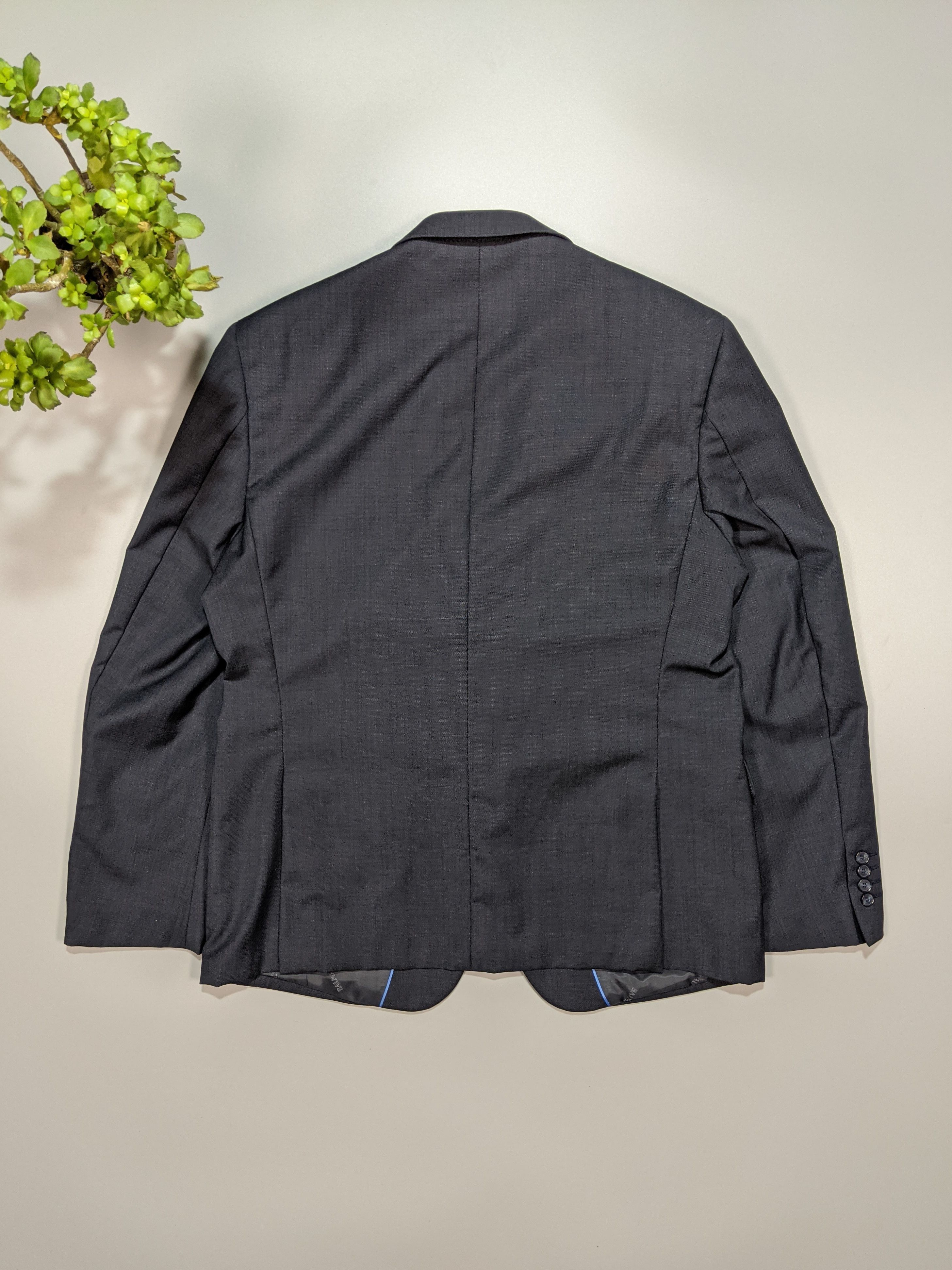 Balmain × Vintage BALMAIN Vintage Mens Authentic Dark Gray Wool Suit Size 54R - 4 Thumbnail