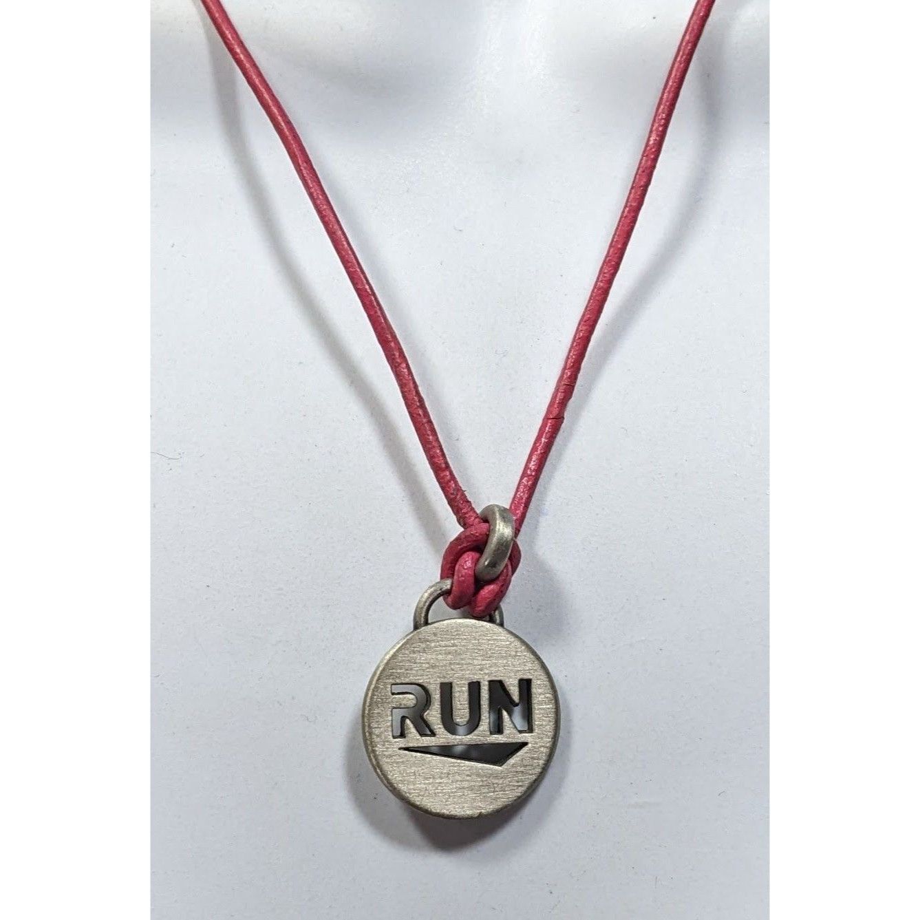 Other Athlete Inspired "Run" Necklace With Pink Leather Cord Size ONE SIZE - 5 Thumbnail