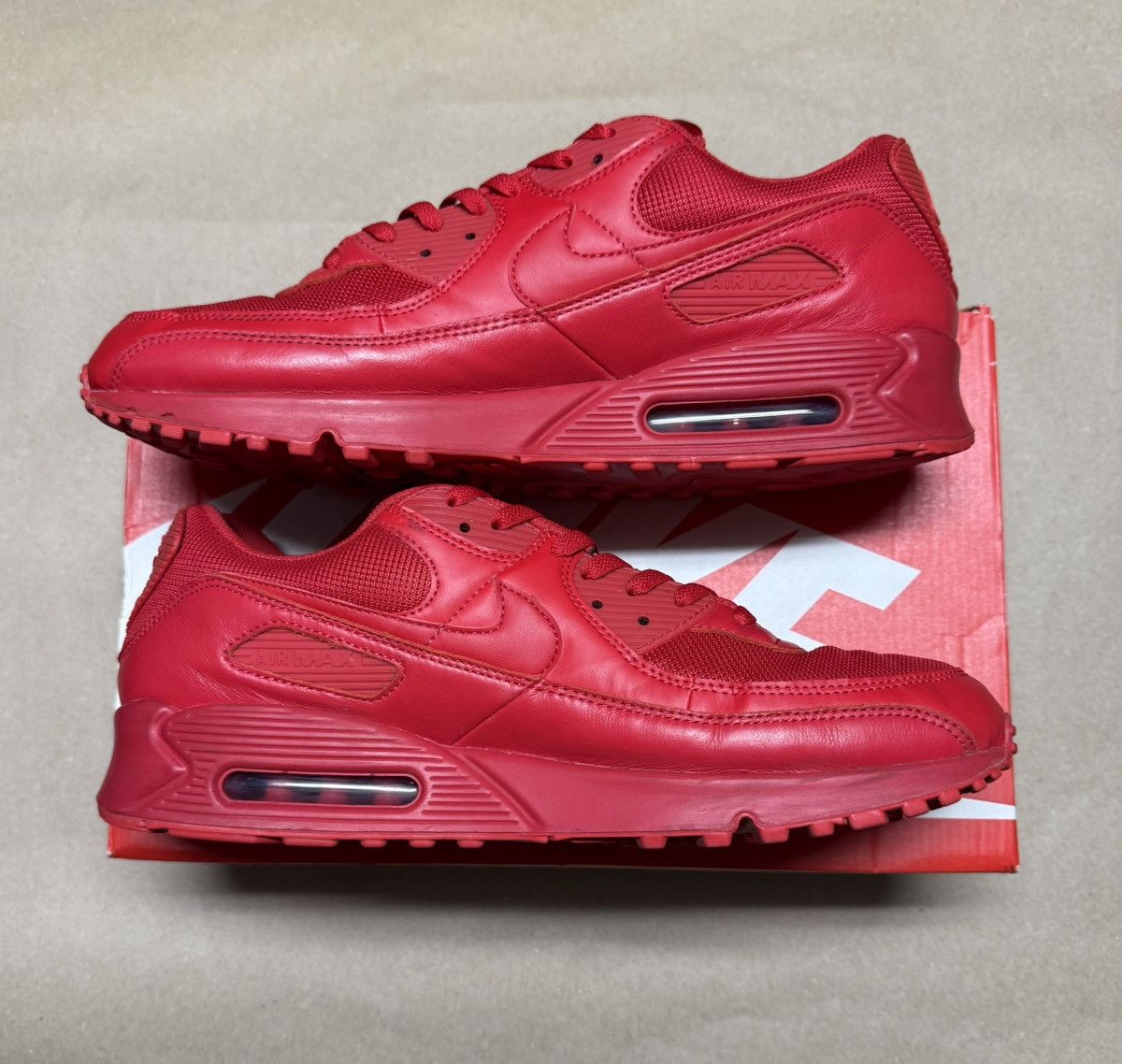 Nike Nike Air Max 90 Triple Red Mens size 15 running shoes Rare! Size US 15 / EU 48 - 2 Thumbnail