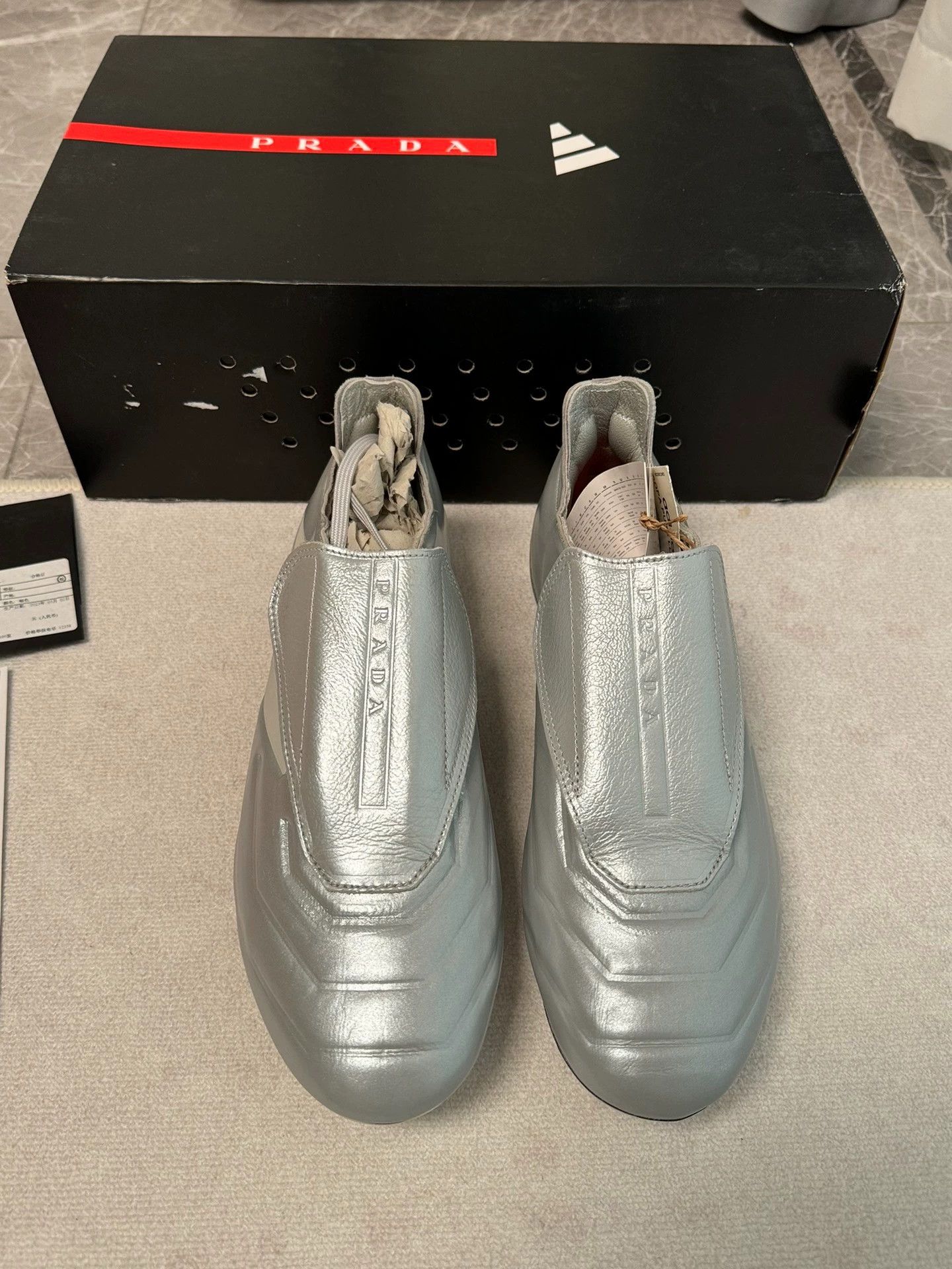Prada Prada x Adidas Copa FG Space Silver 40.5/41.5 Size US 7.5 / EU 40-41 - 2 Thumbnail