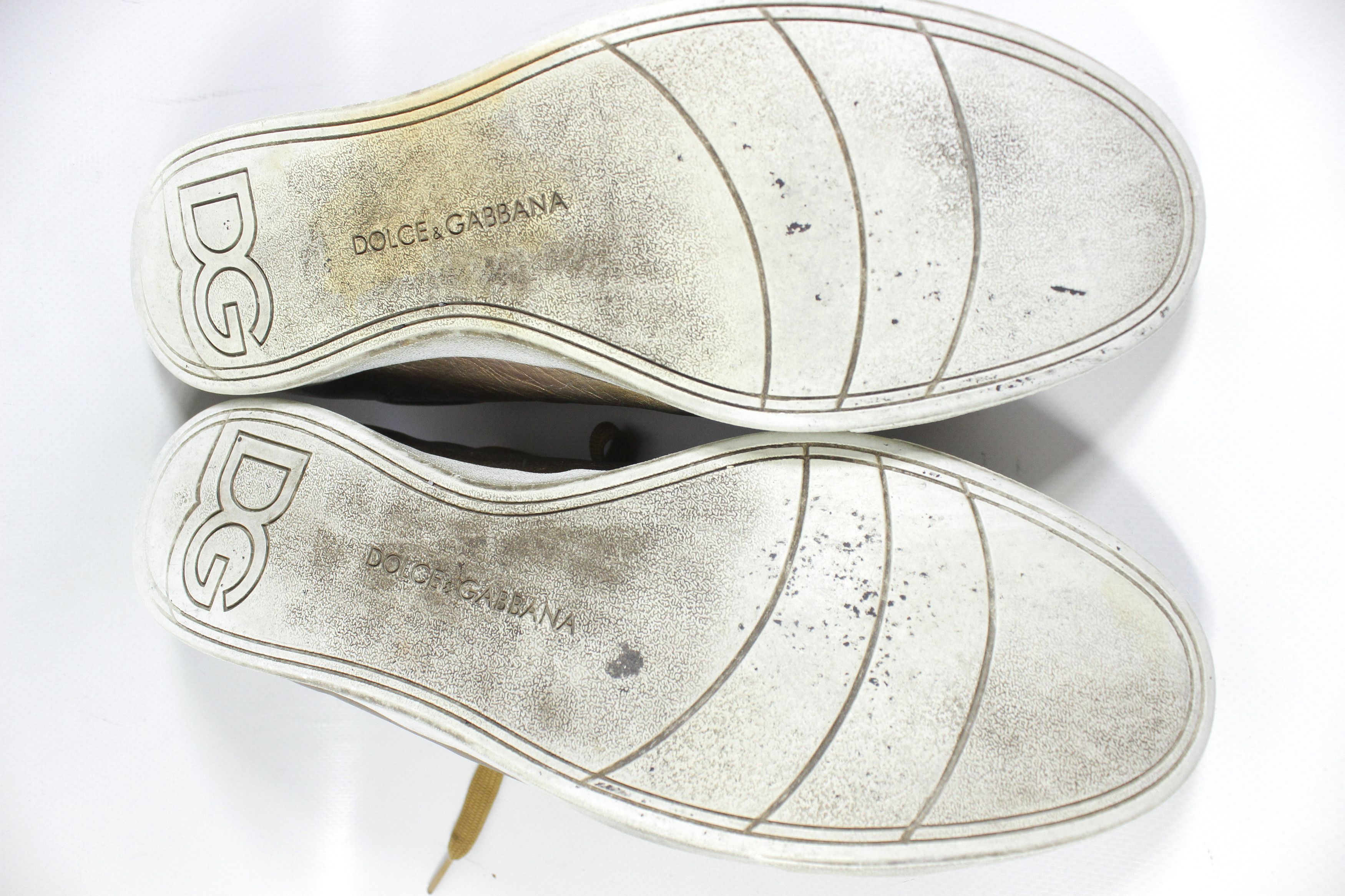 Dolce & Gabbana Leather Distressed Low Sneakers Size US 9.5 / IT 39.5 - 7 Thumbnail