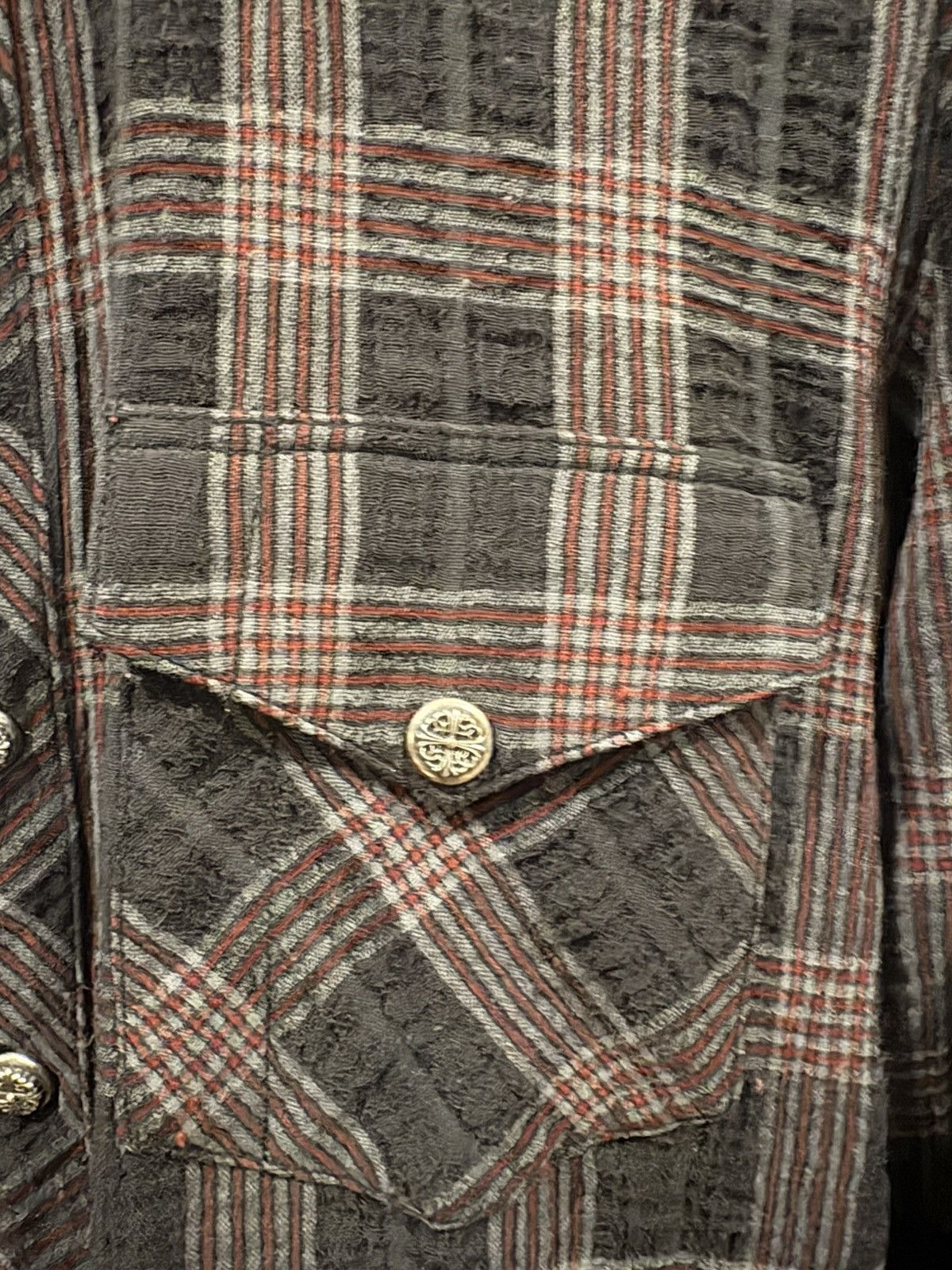 Chrome Hearts Chrome Hearts Plaid Shirt Flannel Button with leather cross Size US S / EU 44-46 / 1 - 2 Thumbnail