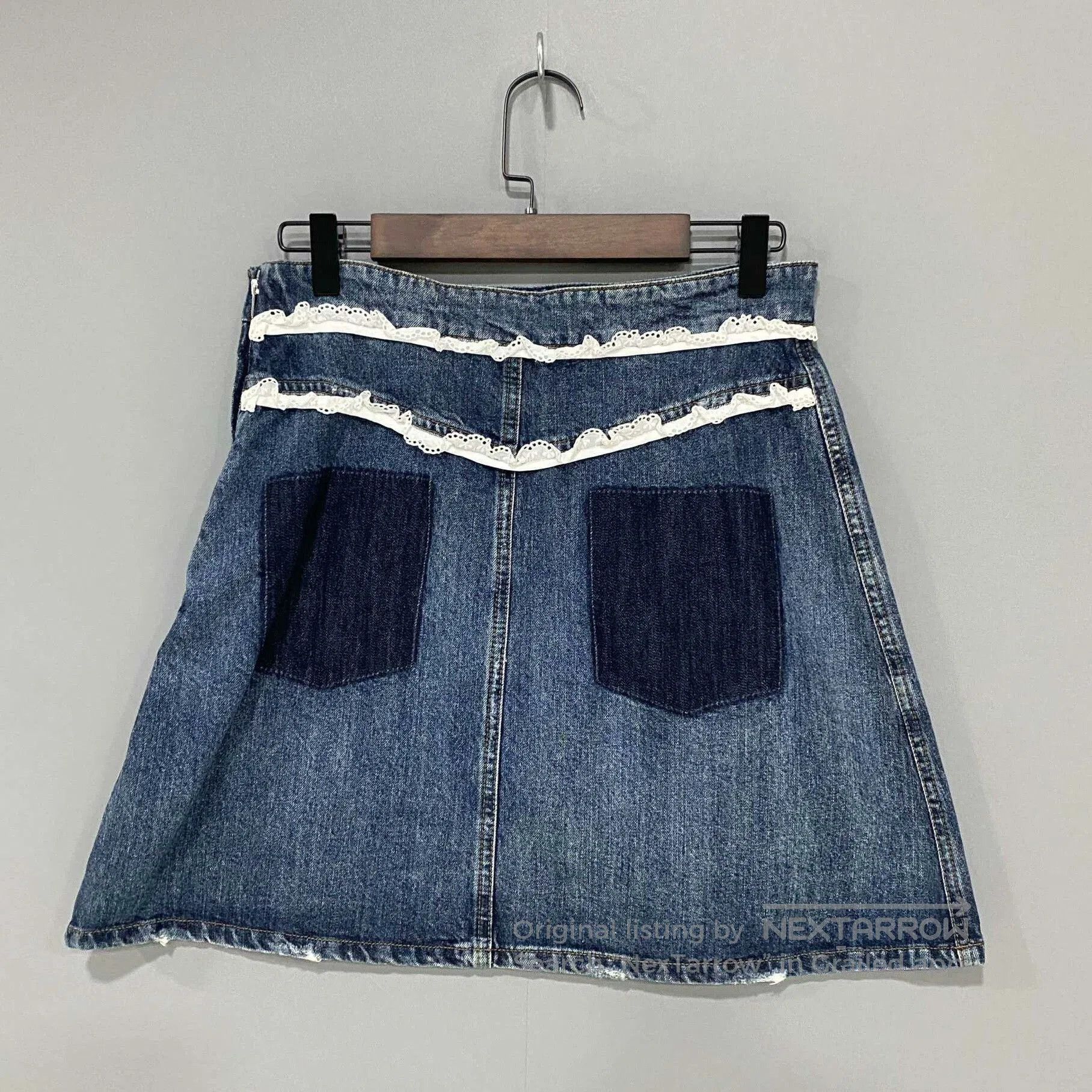 Miu Miu White Trim Denim Mini Skirt MIU MIU. Size 41" - 3 Thumbnail