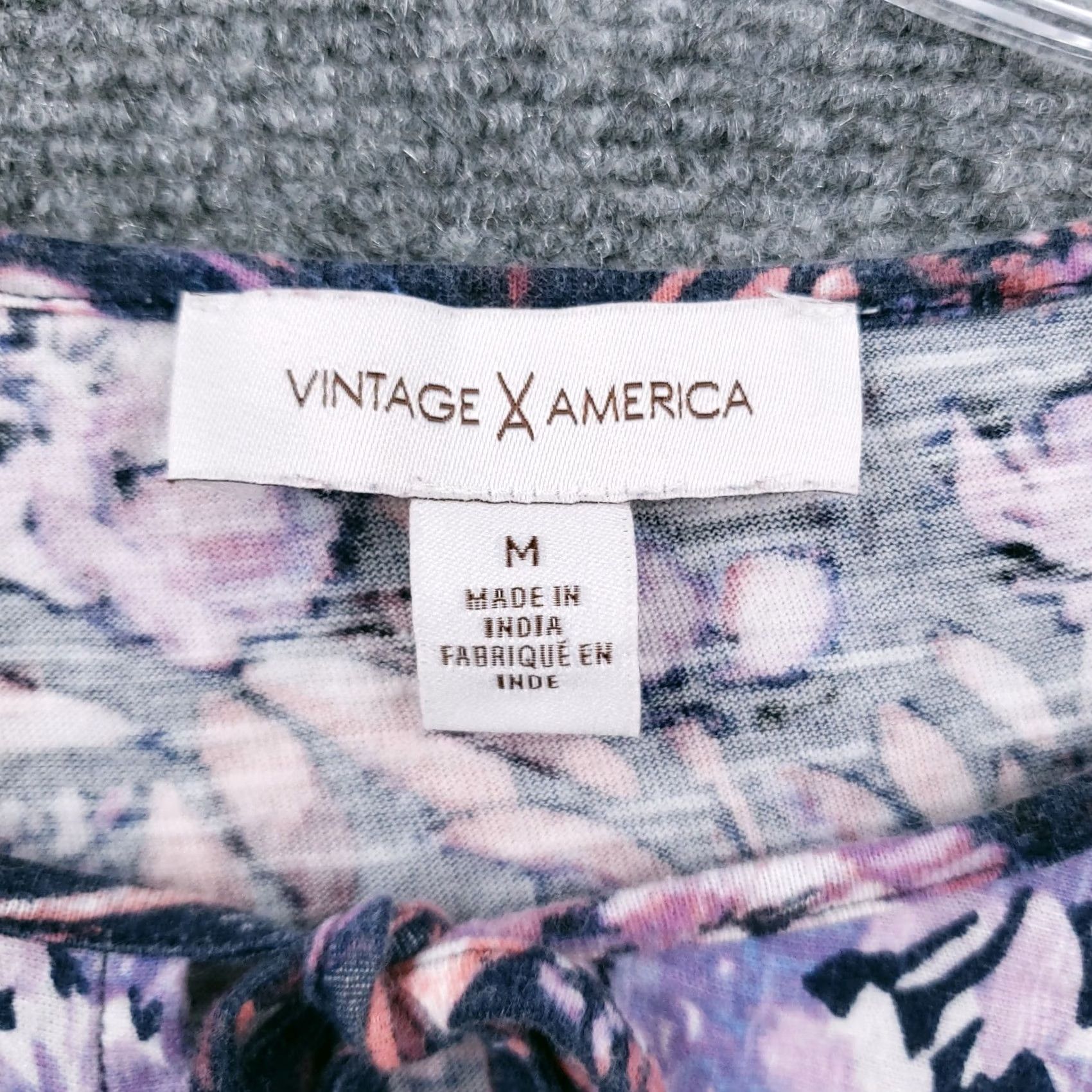 Vintage Vintage America Blouse Womens Medium Purple Floral Swing Long Sleeves Casual Size M / US 6-8 / IT 42-44 - 3 Thumbnail