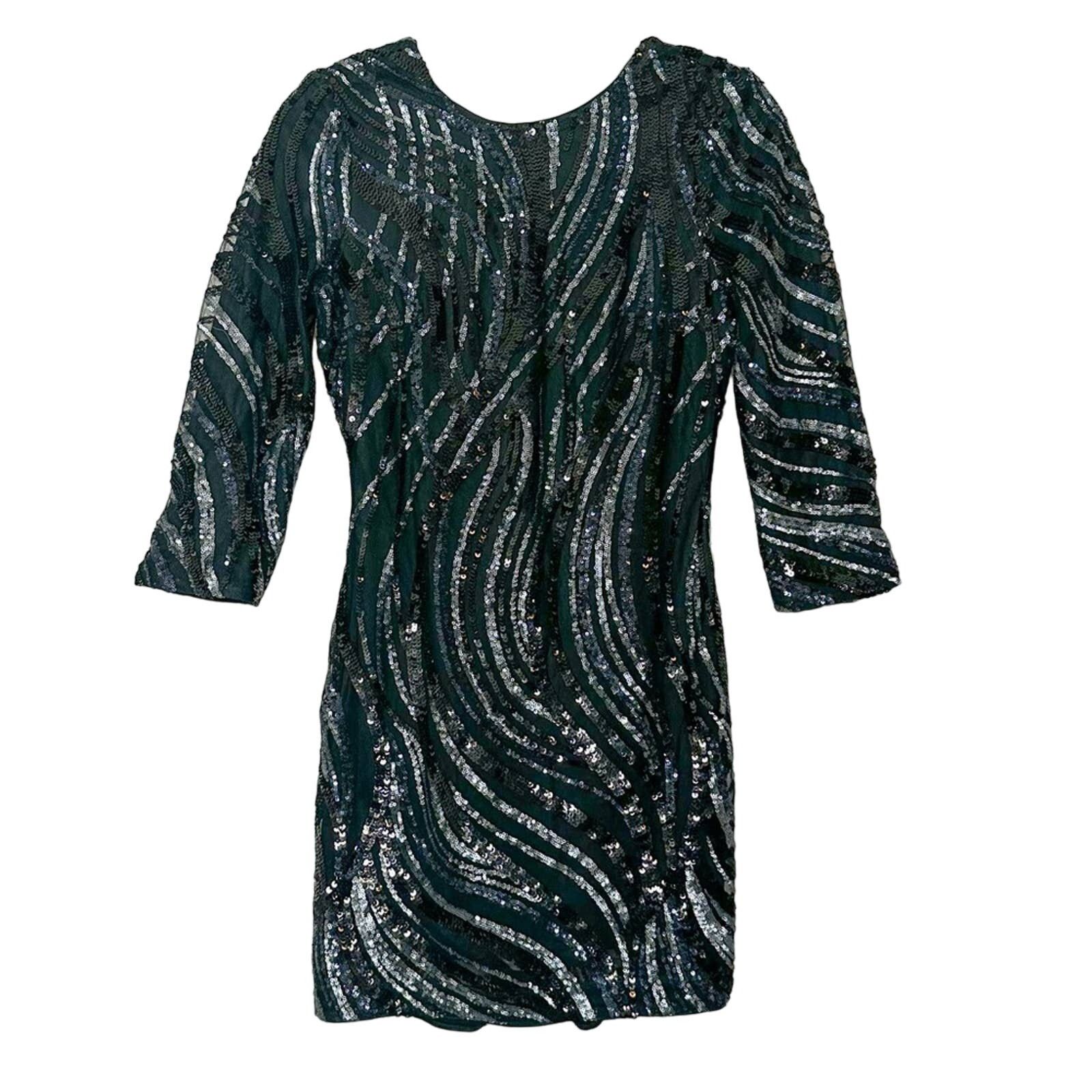 Express Express Black Sequin Mini Dress, EUC, Size 2, MSRP $128 Size XS / US 0-2 / IT 36-38 - 3 Thumbnail