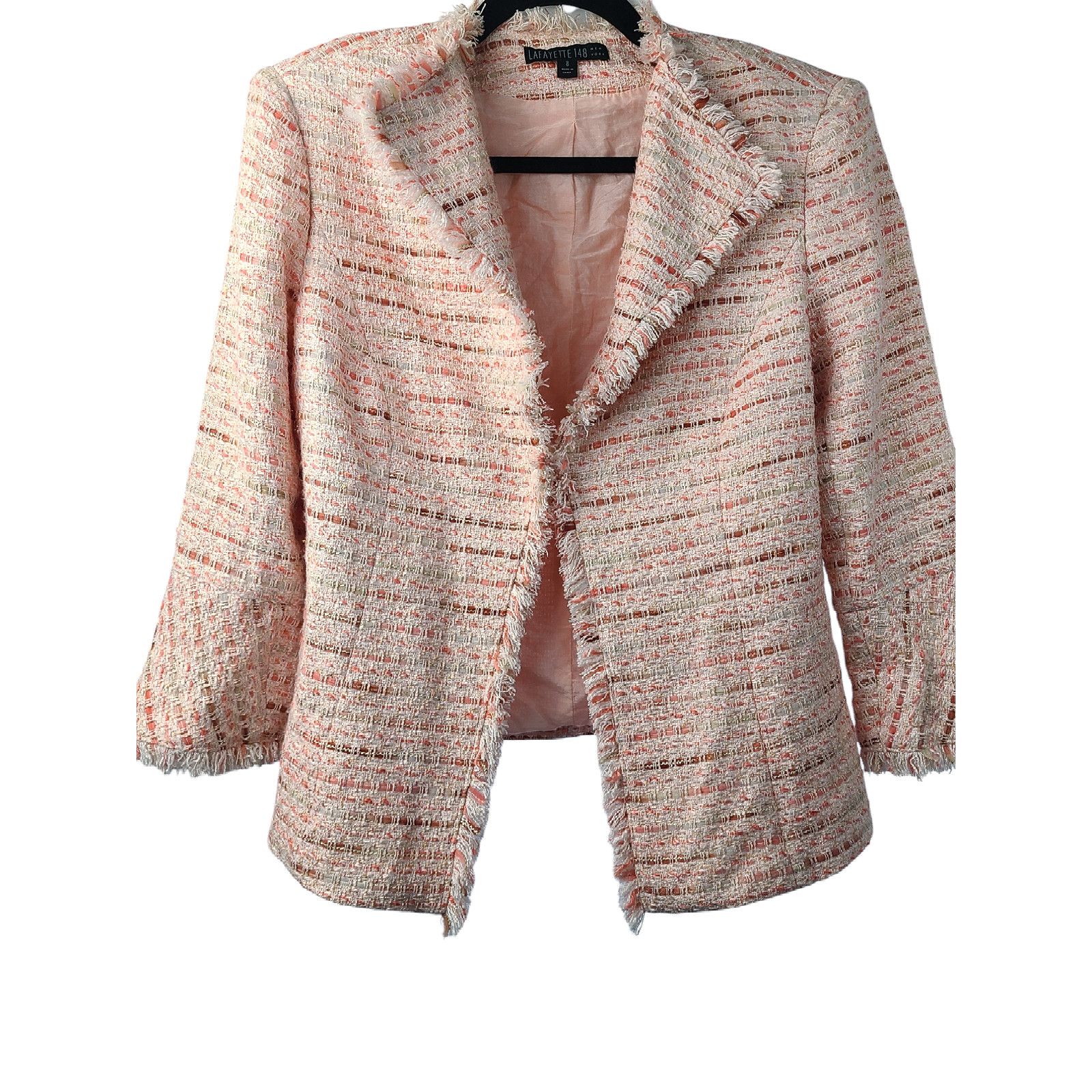 Lafayette 148 Lafayette 148 New York Cropped Fringe Blazer Jacket Size 8 Size M / US 6-8 / IT 42-44 - 3 Thumbnail