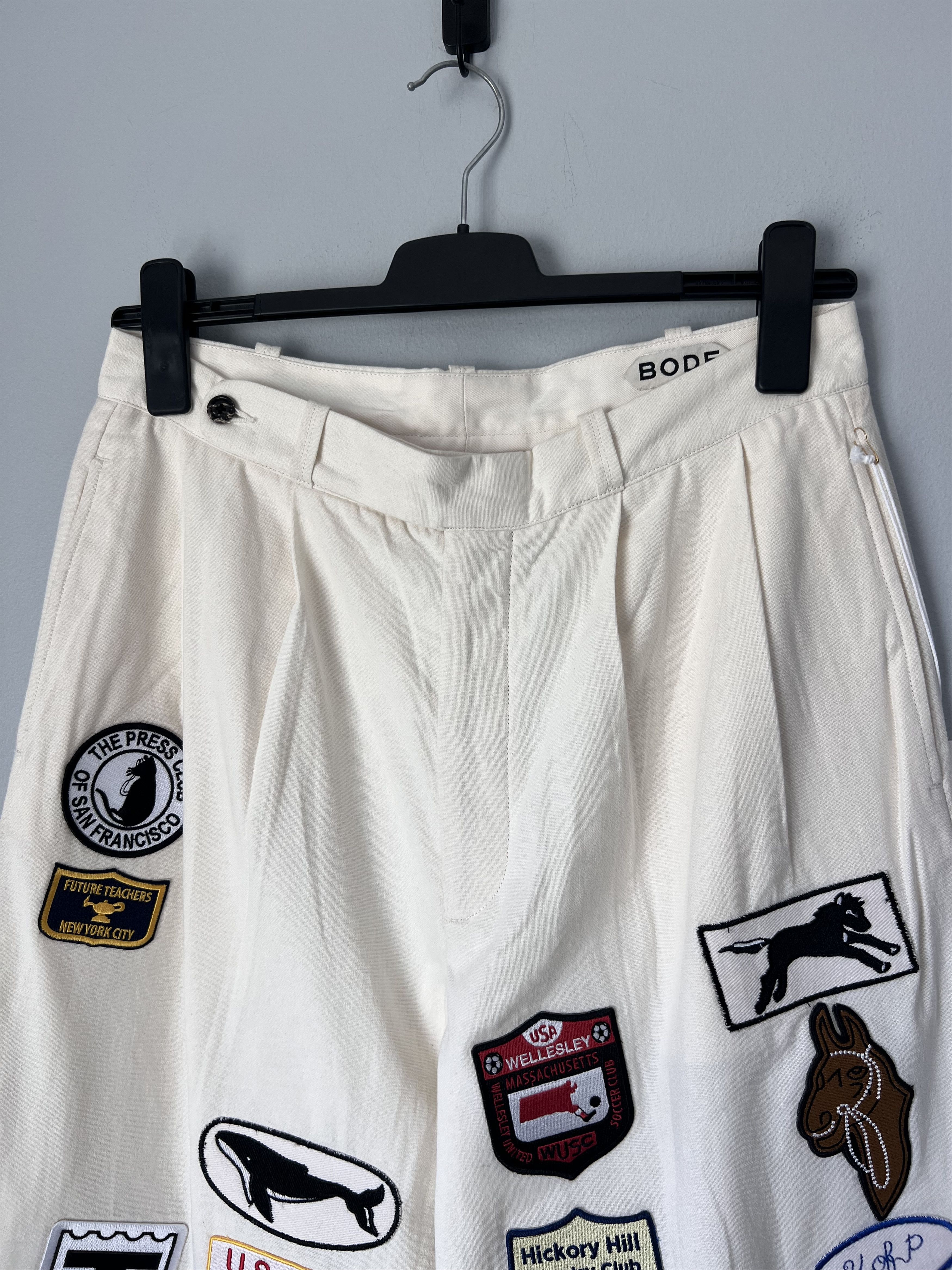 Bode Bode Cambridge Mcnab Trousers in White Size US 33 - 2 Thumbnail