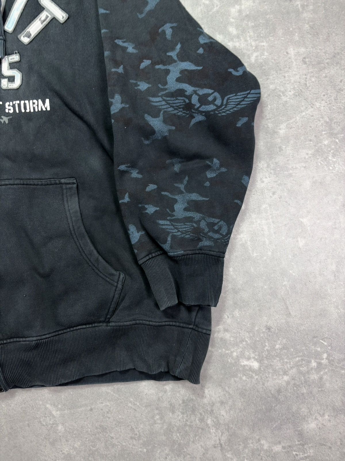 G-Unit G-Unit Big Logo Camo Sleeves Faded Baggy Zip Hoodie XXL Size US XXL / EU 58 / 5 - 5 Thumbnail