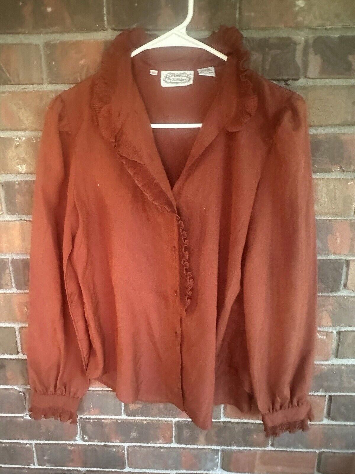 Designer vintage shirt size 10 womens career blouses 70s Villager Size L / US 10 / IT 46 - 4 Thumbnail