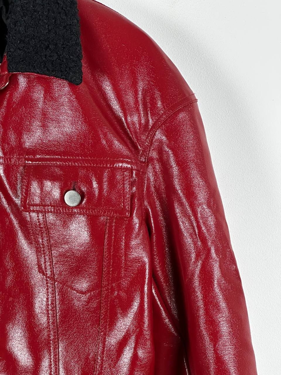 Pinko Pinko Red Shine Fur Trim Cropped Jacket Made In Italy Size S / US 4 / IT 40 - 7 Thumbnail