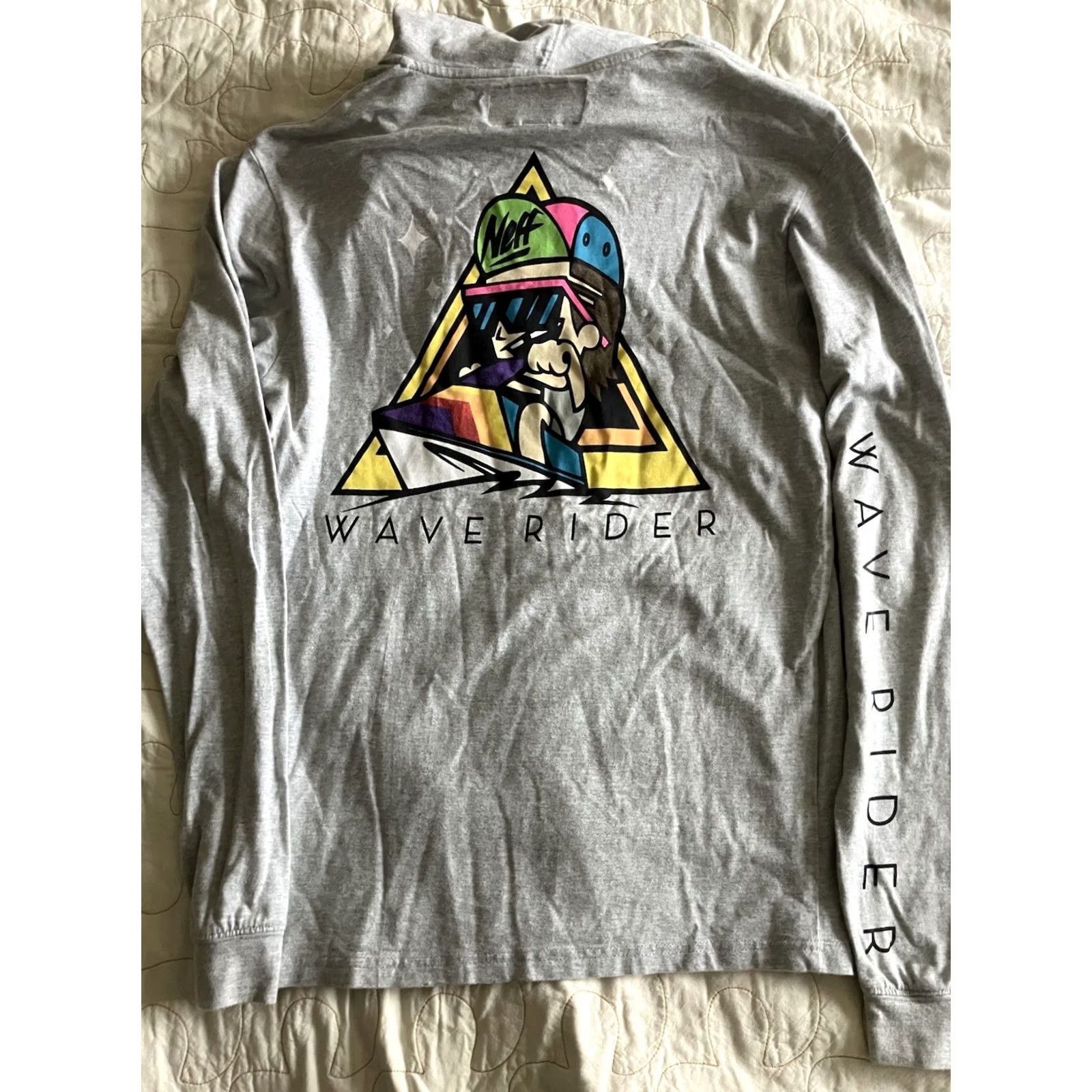 Vintage NEFF Hoodie Shirt M Mens Gray Long Sleeve Pullover Wave Rider Skier Jet Ski T-Shirt Size US M / EU 48-50 / 2 - 4 Thumbnail